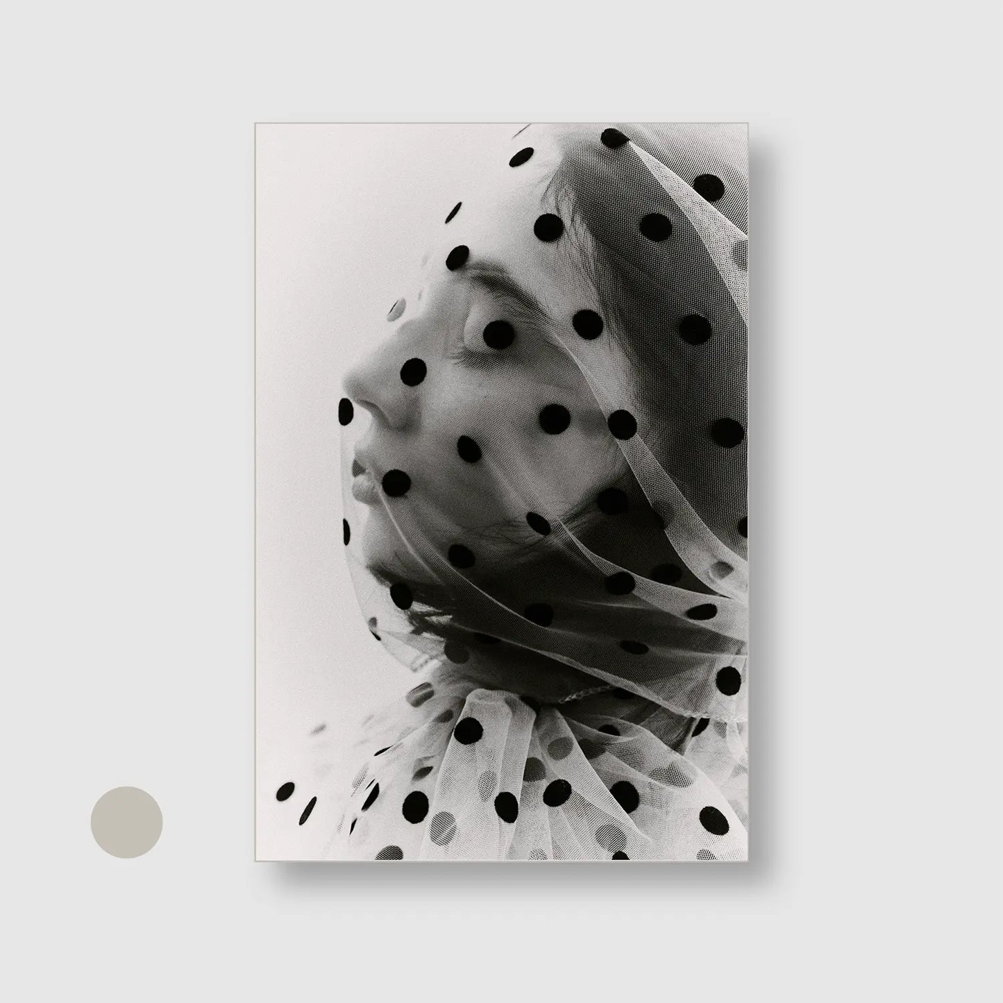 Veiled in Dots (Graphic Only) with Silver Frame - Intimate People Wall Art