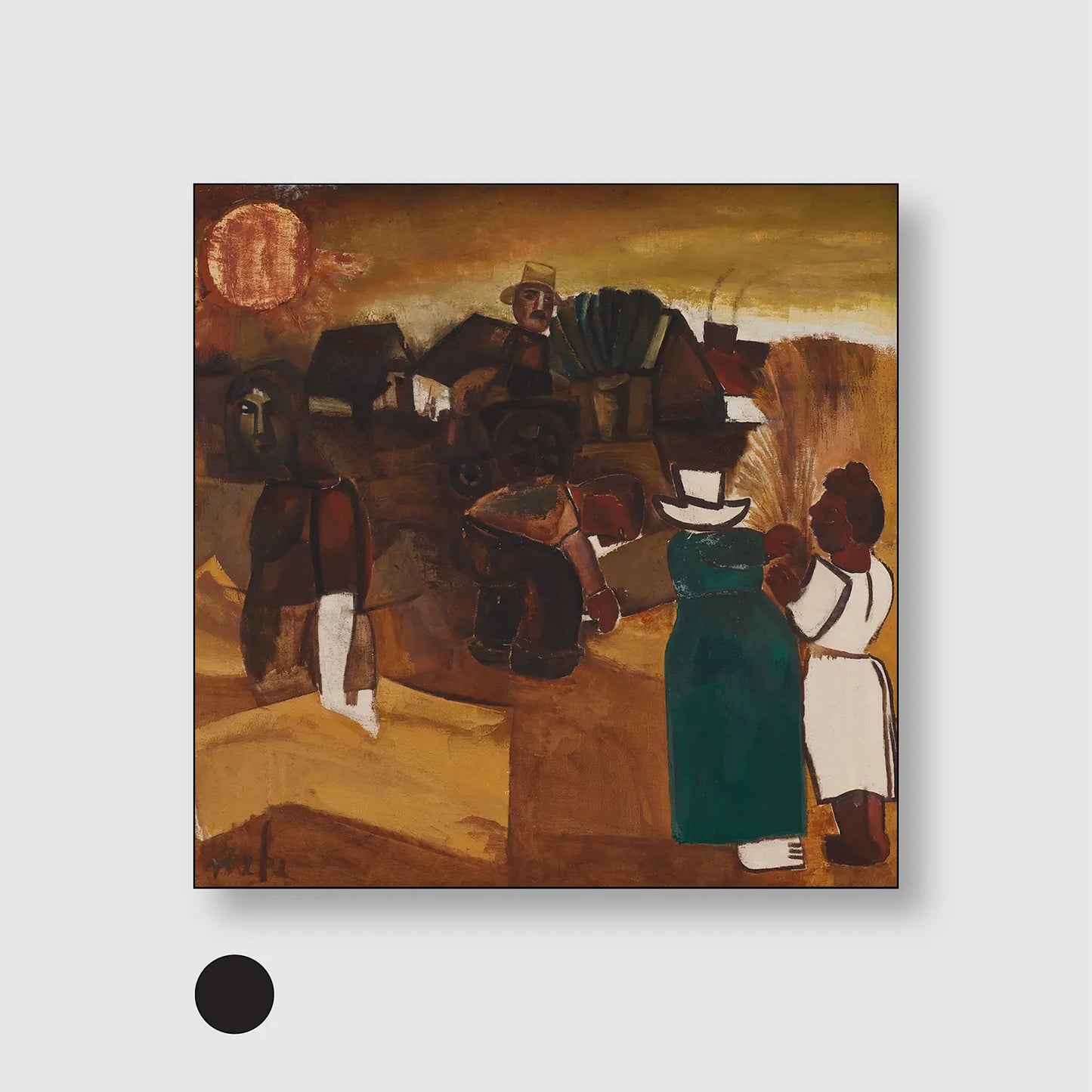 The Harvest (1928) (Graphic Only) with Black Frame - Dramatic People Wall Art