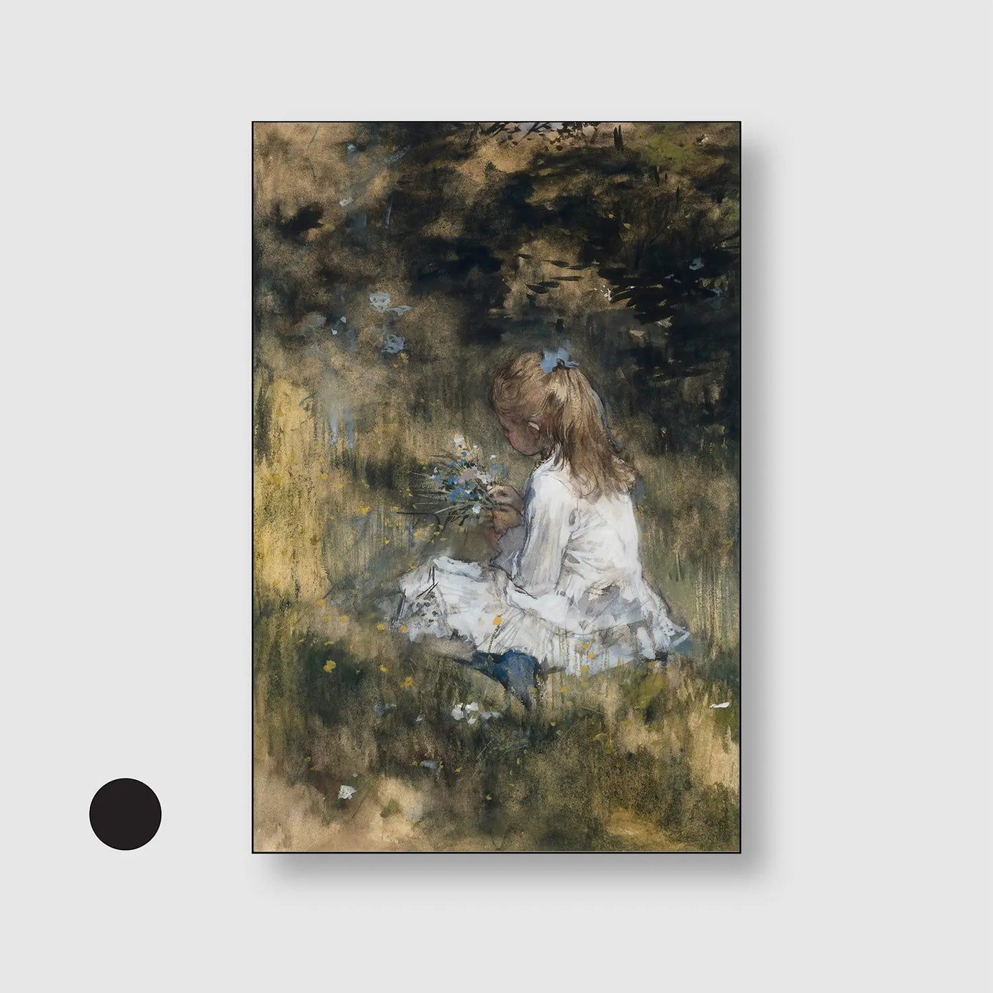 Little Gatherer (Graphic Only) with Black Frame - Serene People Wall Art