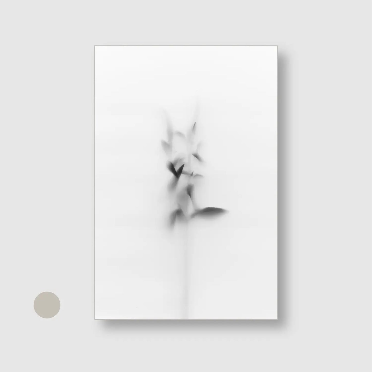 Minimal blurred plant (Graphic Only) with Silver Frame - Minimal Nature Wall Art