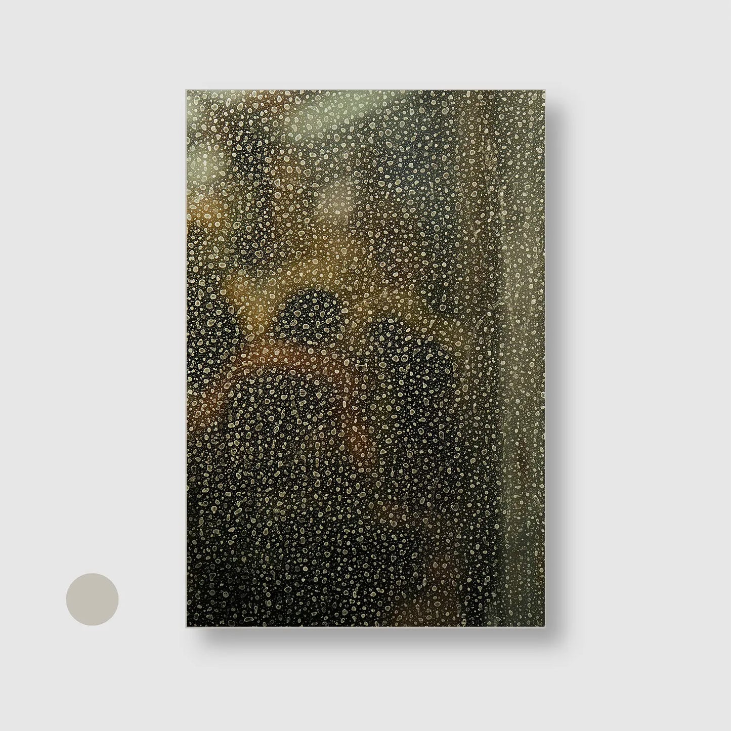 Droplets on Glass (Graphic Only) with Silver Frame - Minimal Texture Wall Art