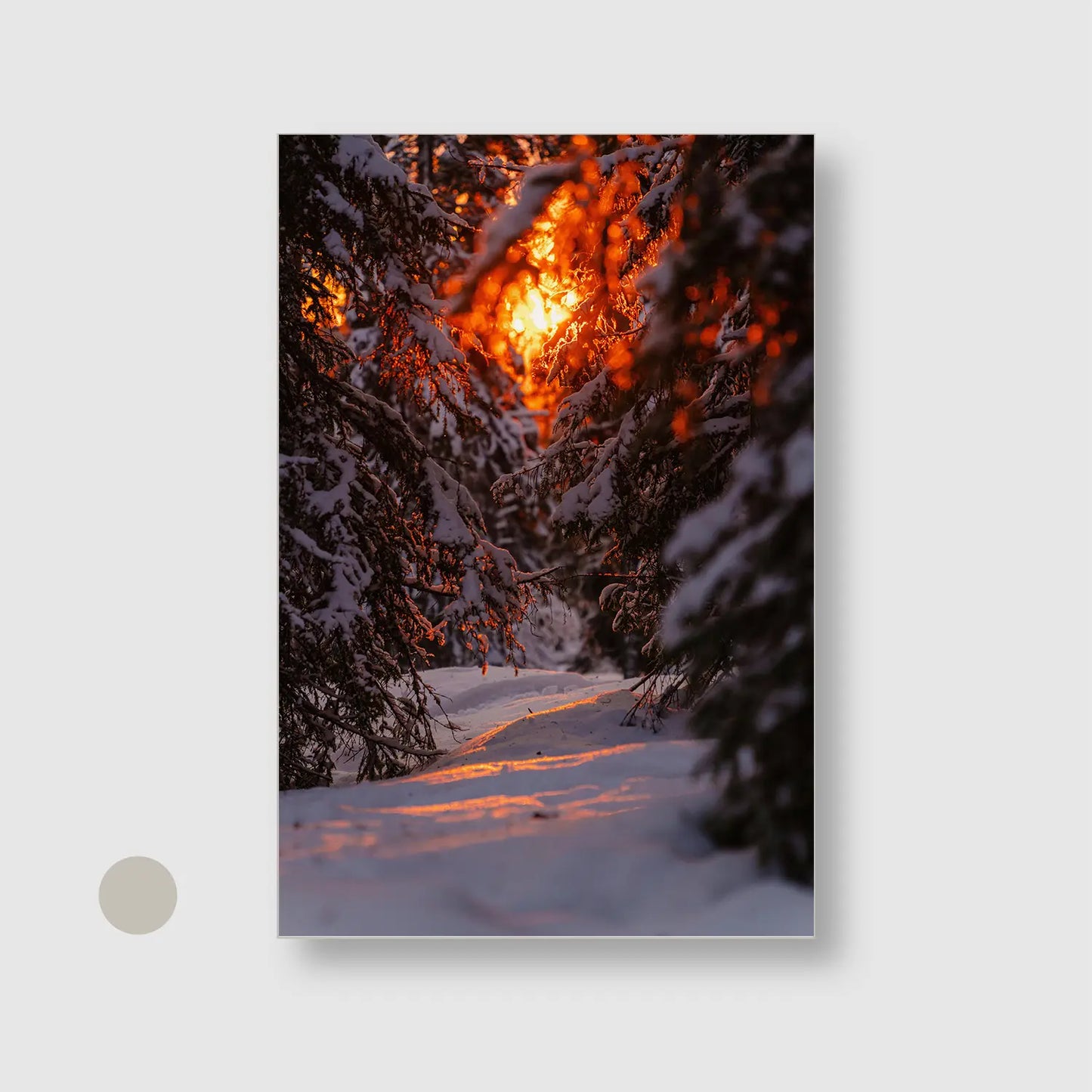 Winter Ignition (Graphic Only) with Silver Frame - Cozy Nature Wall Art