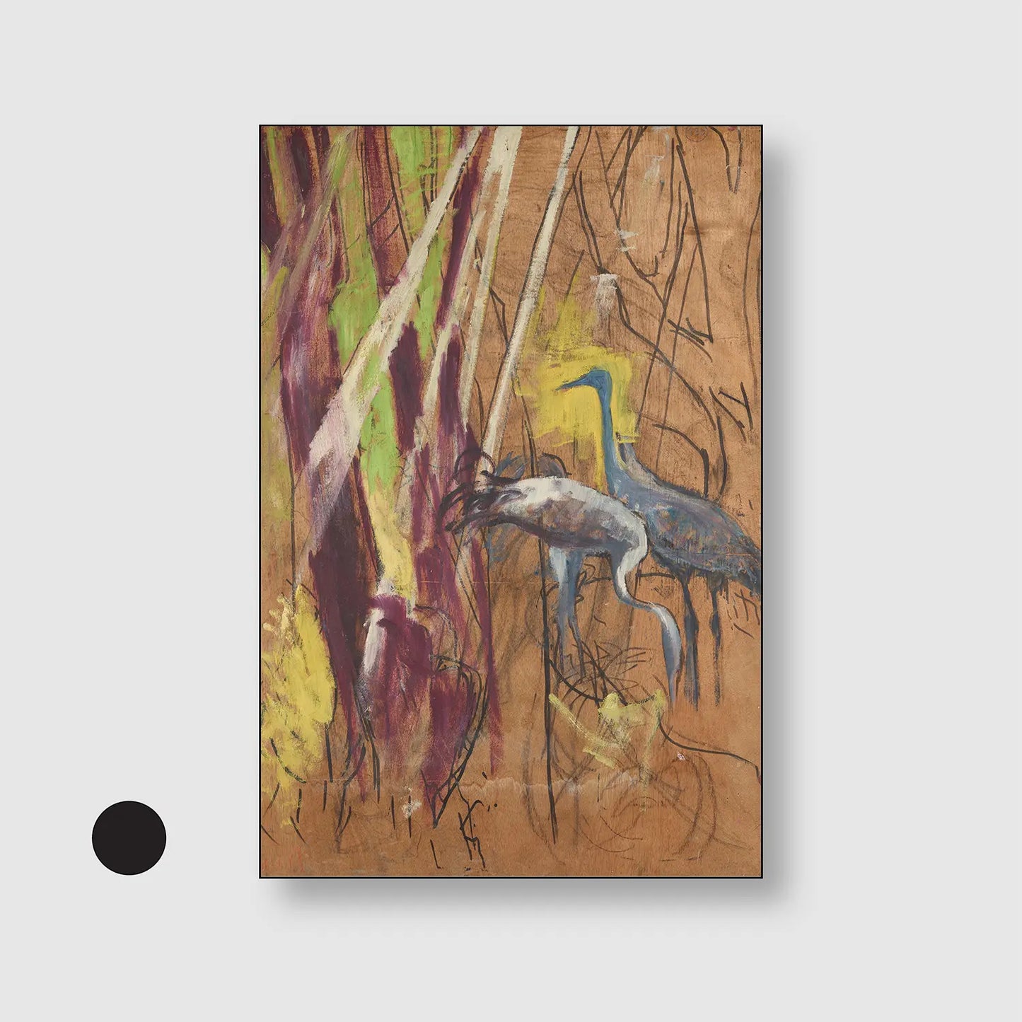 Heron (1923) (Graphic Only) with Black Frame - Cozy Abstract Wall Art