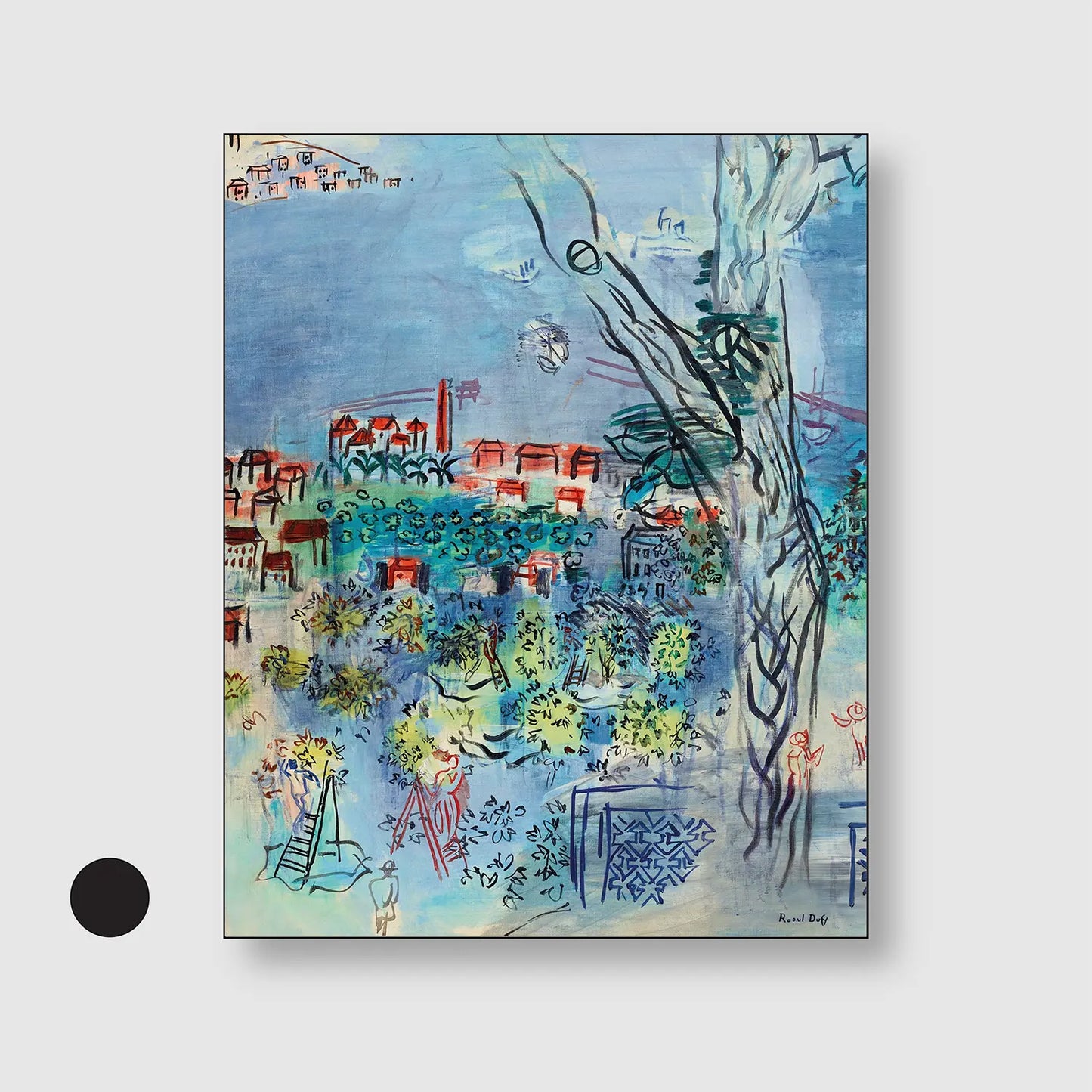 Study for Golfe-Juan (1926) (Graphic Only) with Black Frame - Playful Abstract Wall Art