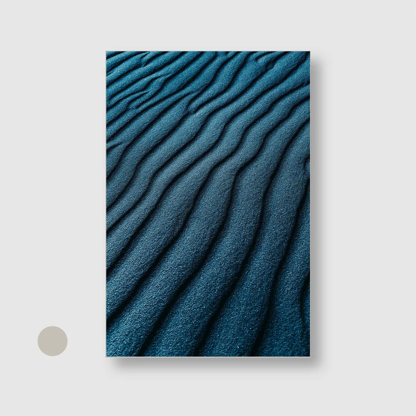 Blue Sand Ripples with Silver Frame - Minimal Texture Wall Art