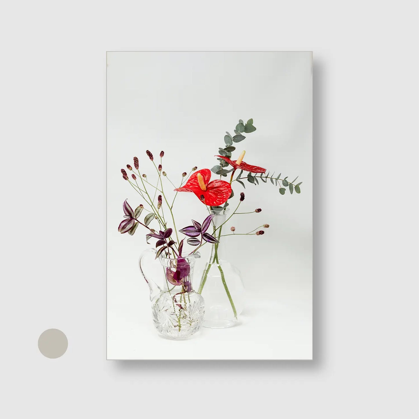 Botanical Balance (Graphic Only) with Silver Frame - Minimal Still life Wall Art
