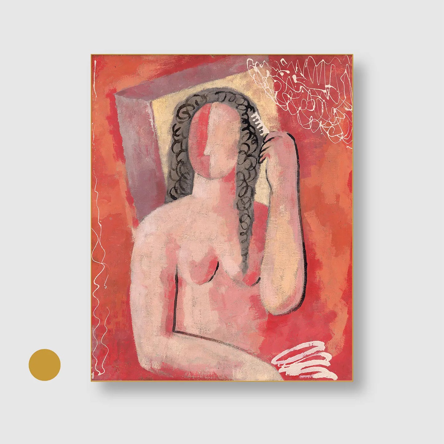 Grooming (Morning) (1931) (Graphic Only) with Gold Frame - Intimate People Wall Art