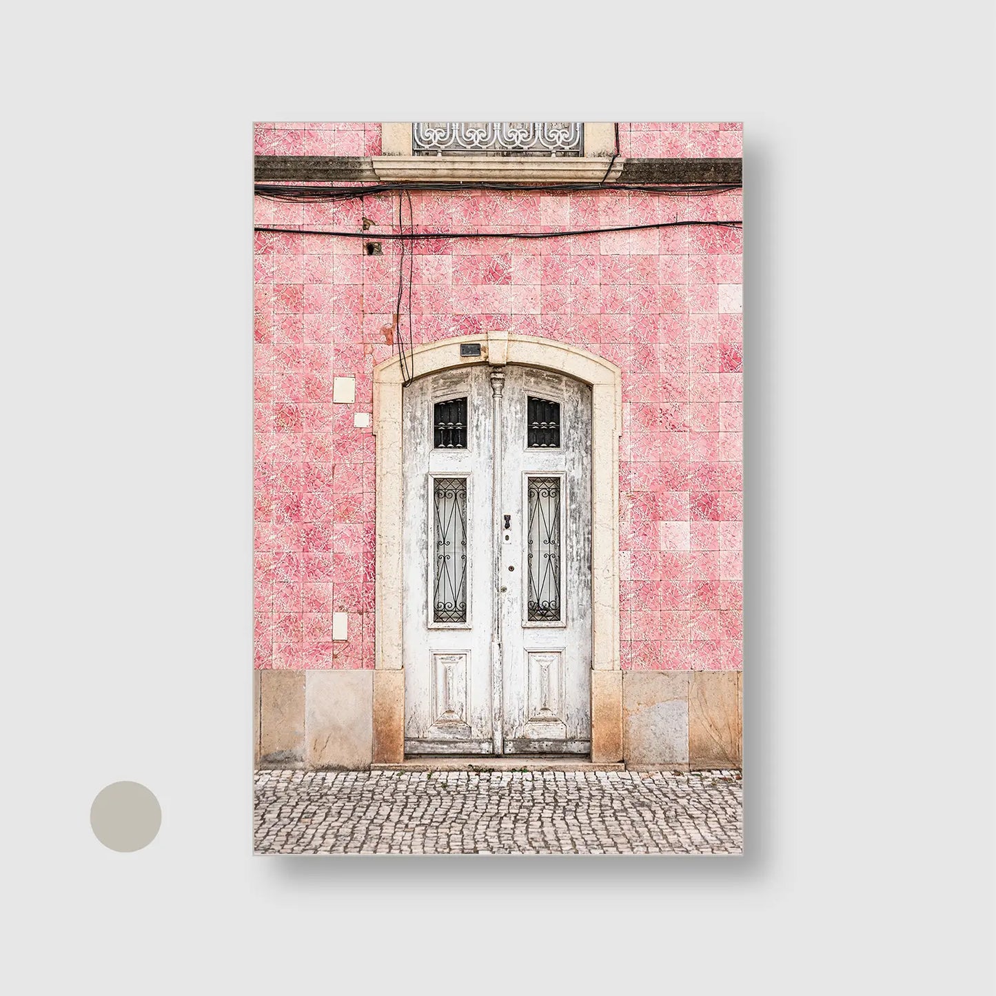 Rose Facade (Graphic Only) with Silver Frame - Minimal Urban Wall Art