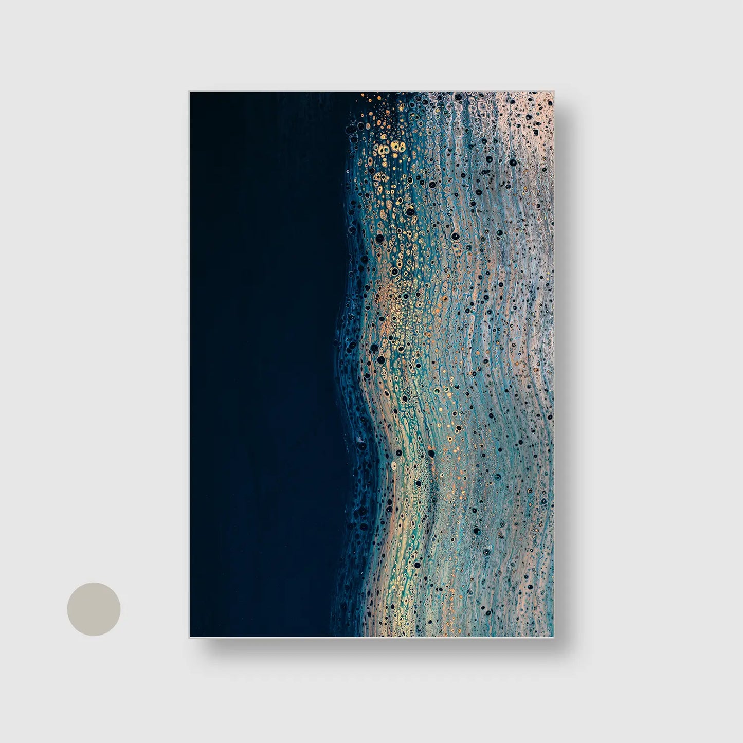 Midnight Tides (Graphic Only) with Silver Frame - Serene Abstract Wall Art
