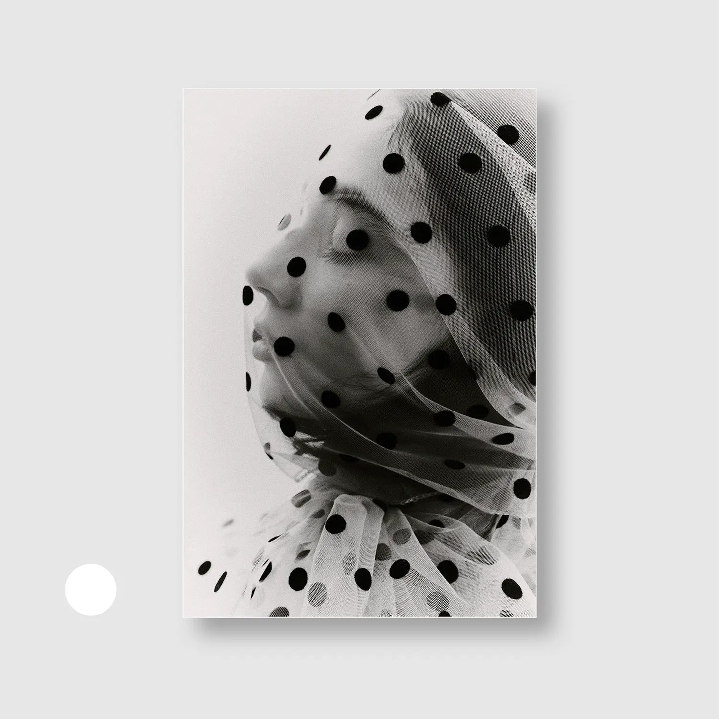 Veiled in Dots (Graphic Only) with White Frame - Intimate People Wall Art