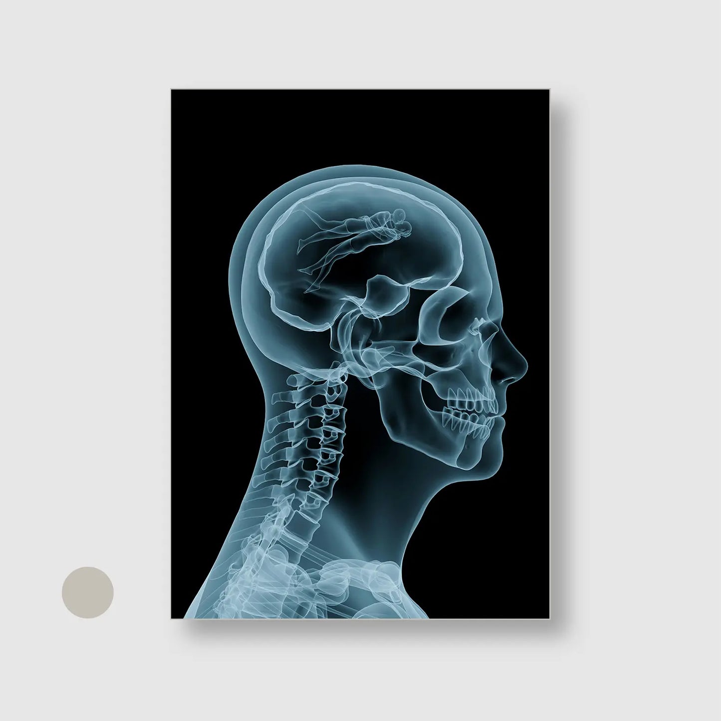 Love on the Mind with Silver Frame - Futuristic Abstract Wall Art