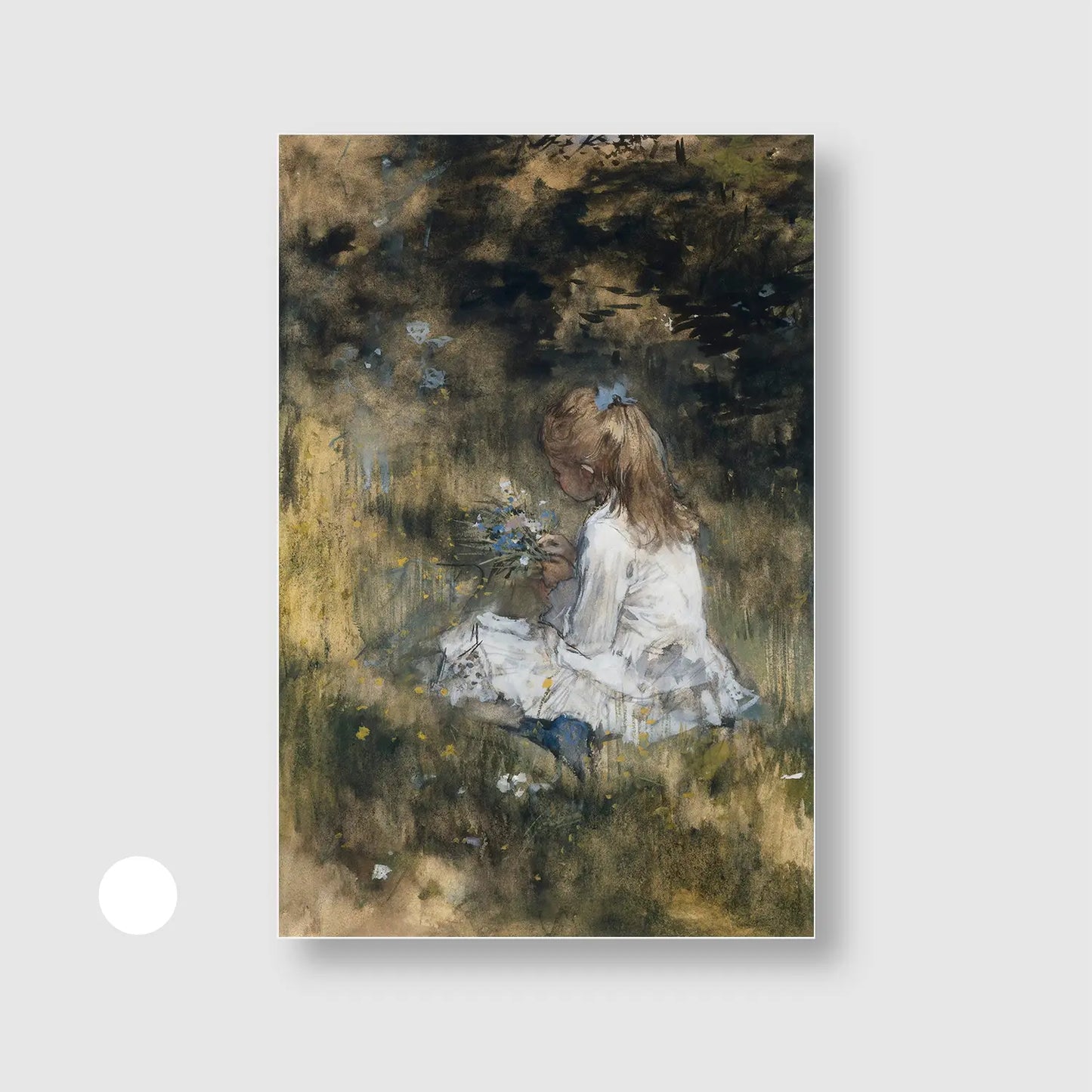 Little Gatherer (Graphic Only) with White Frame - Serene People Wall Art
