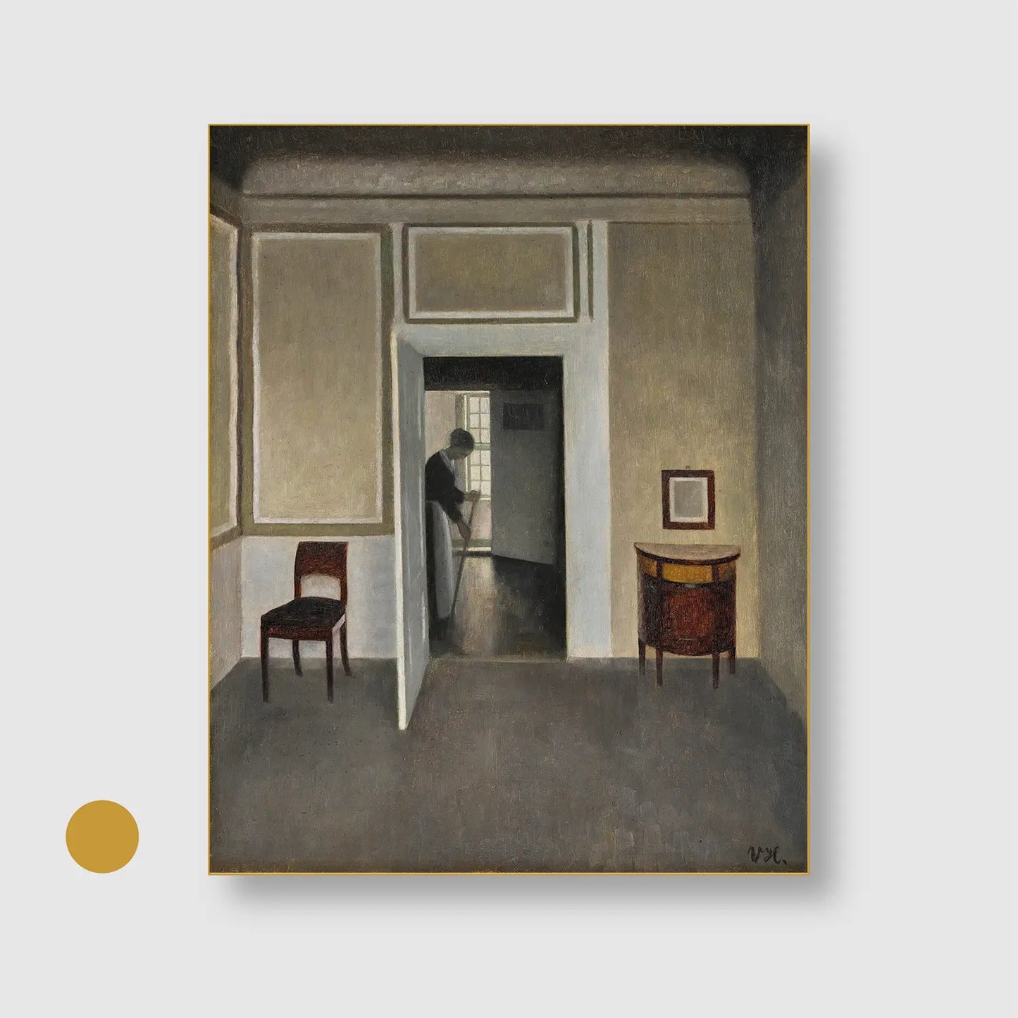 Interior, Strandgade 30 (Graphic Only) with Gold Frame - Serene Urban Wall Art