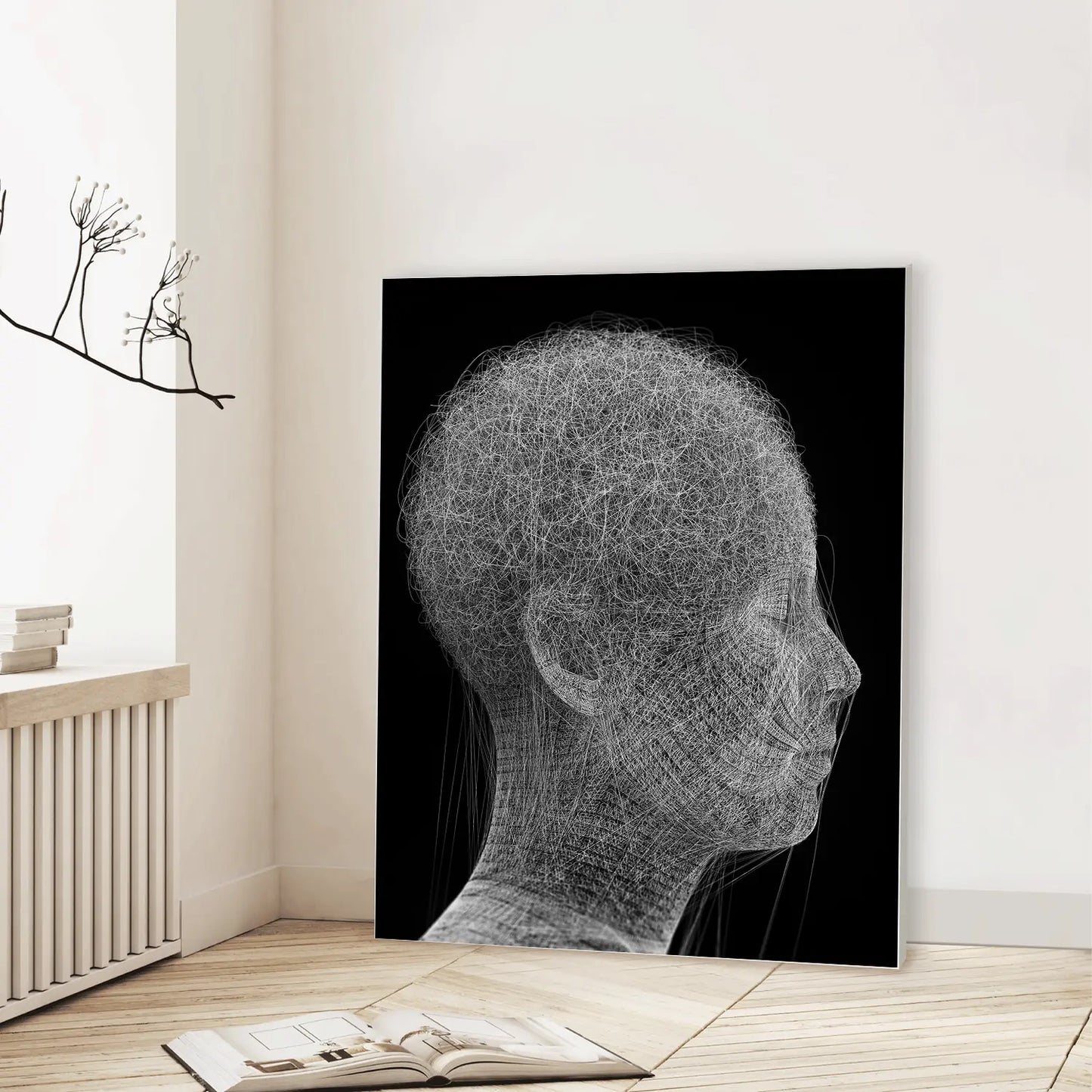 Cognitive Mesh (Graphic Only) Lifestyle View - Futuristic Abstract Wall Art
