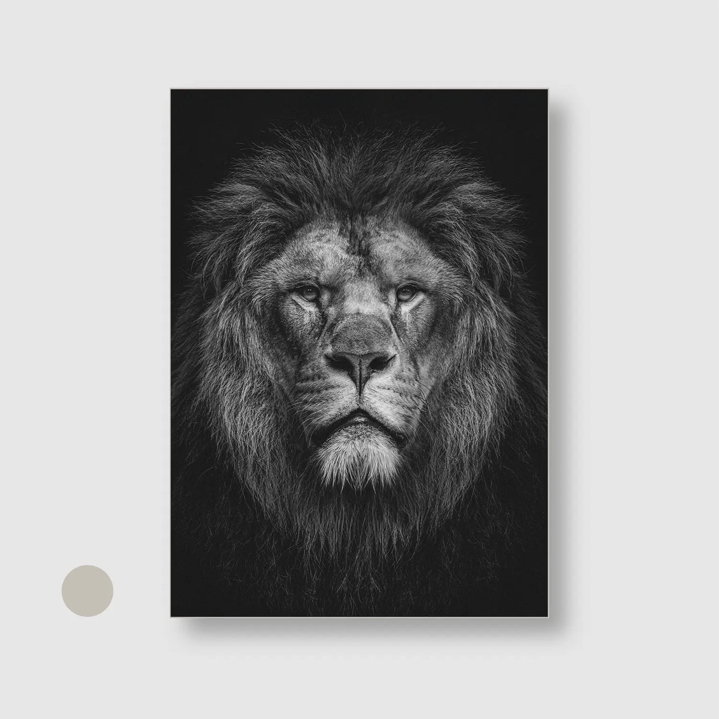 King of Stillness with Silver Frame - Dramatic Animals Wall Art
