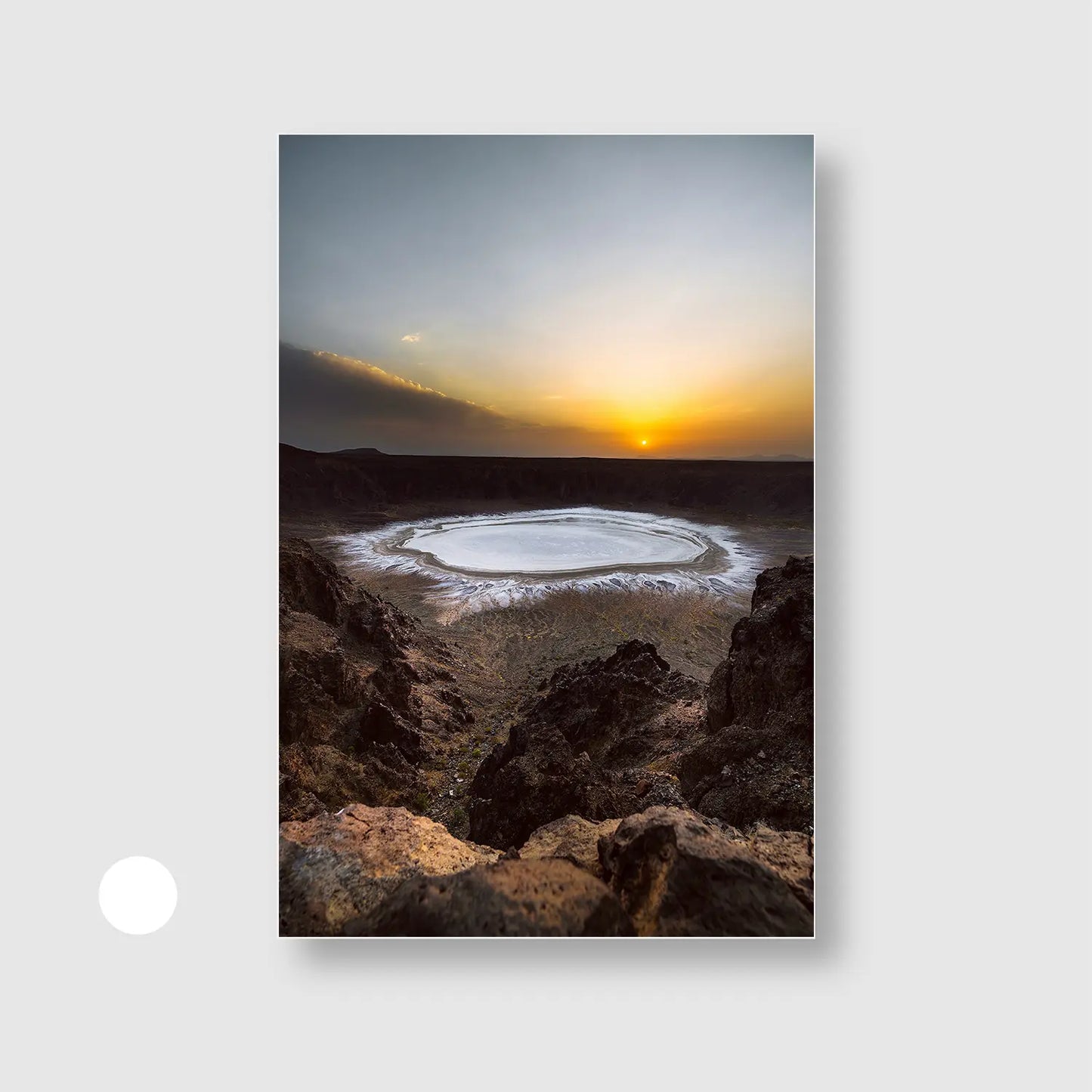 Eye of the Earth (Graphic Only) with White Frame - Dramatic Nature Wall Art