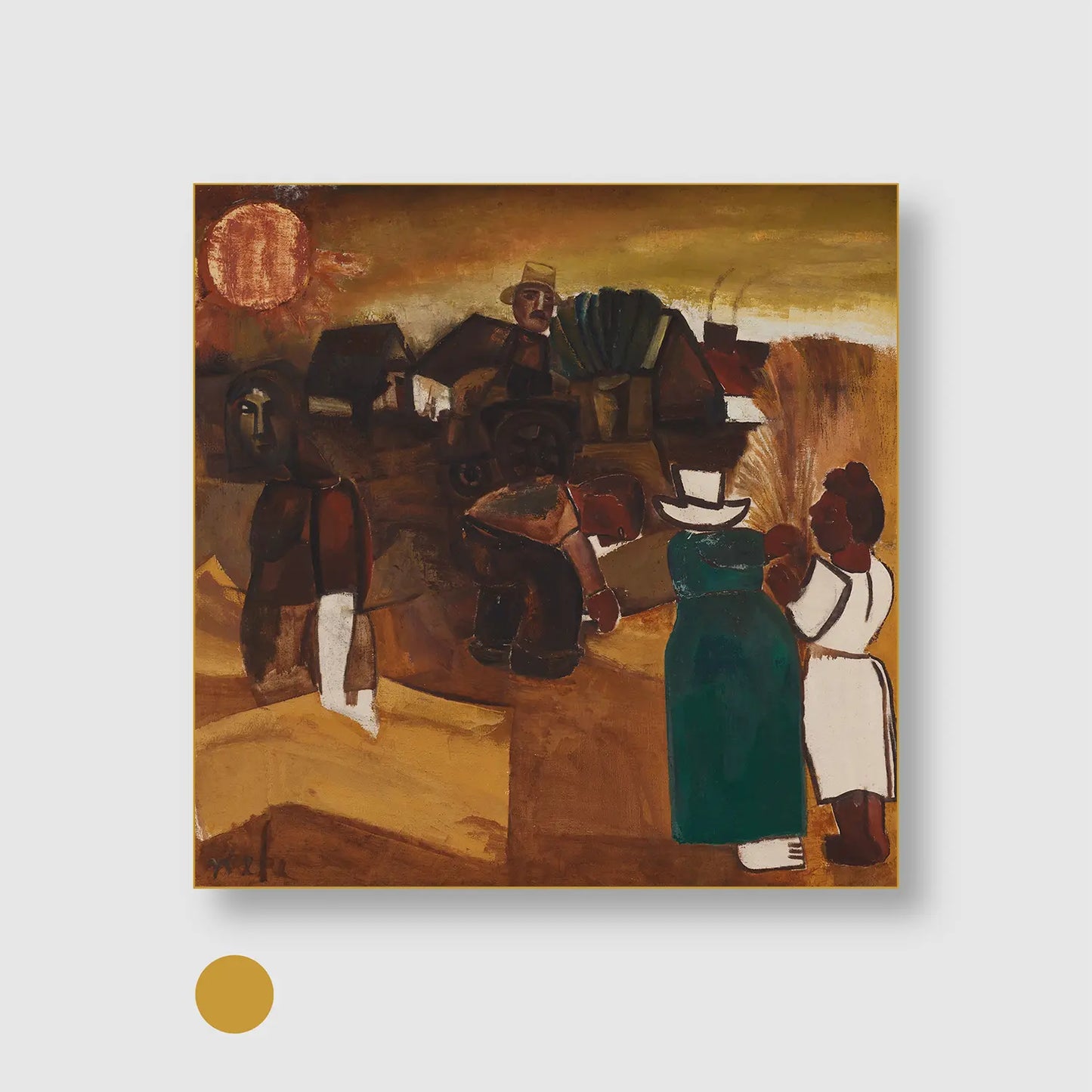 The Harvest (1928) (Graphic Only) with Gold Frame - Dramatic People Wall Art