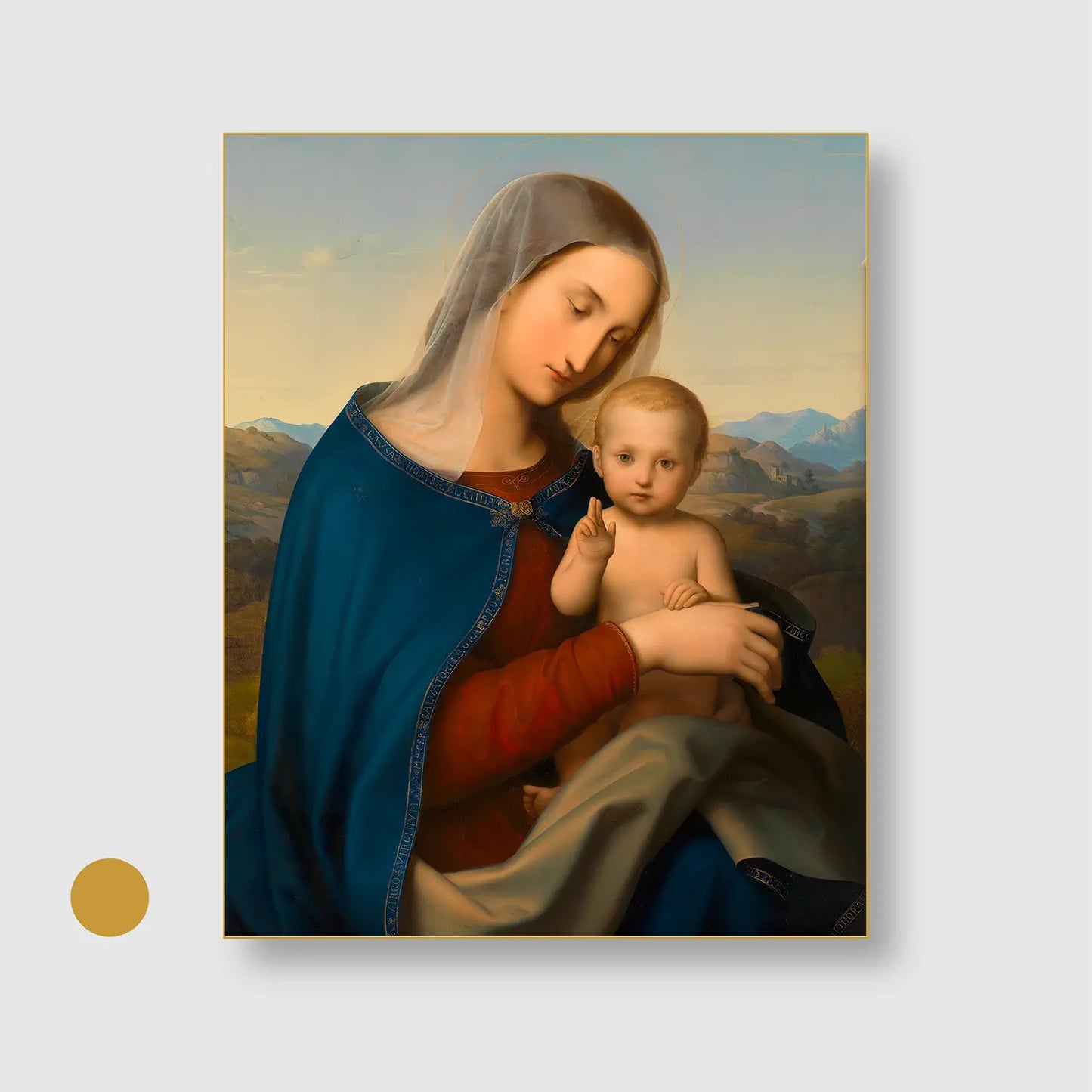 Madonna and Child (1829) (Graphic Only) with Gold Frame - Serene Religious Wall Art