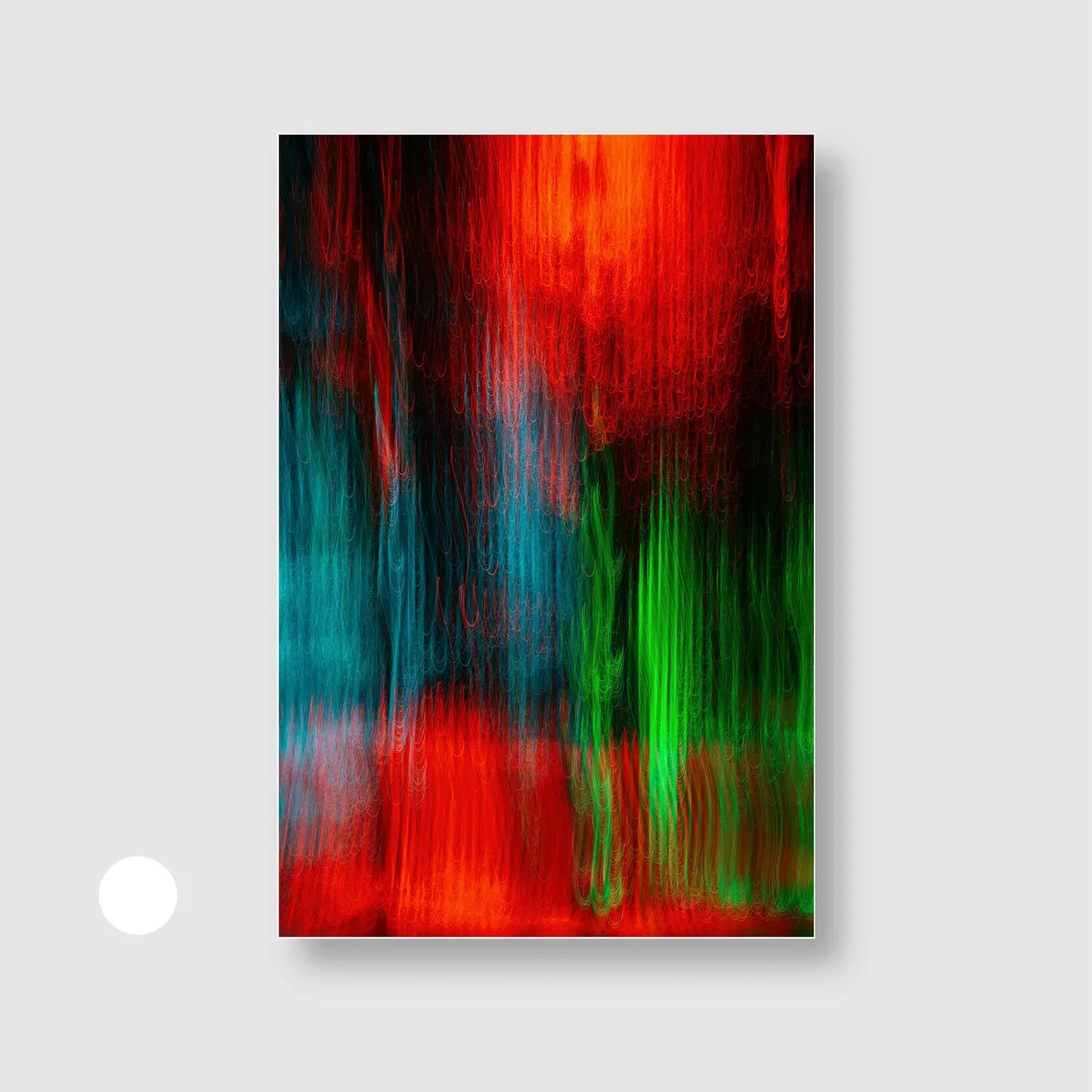 Neon Cascade (Graphic Only) with White Frame - Playful Abstract Wall Art