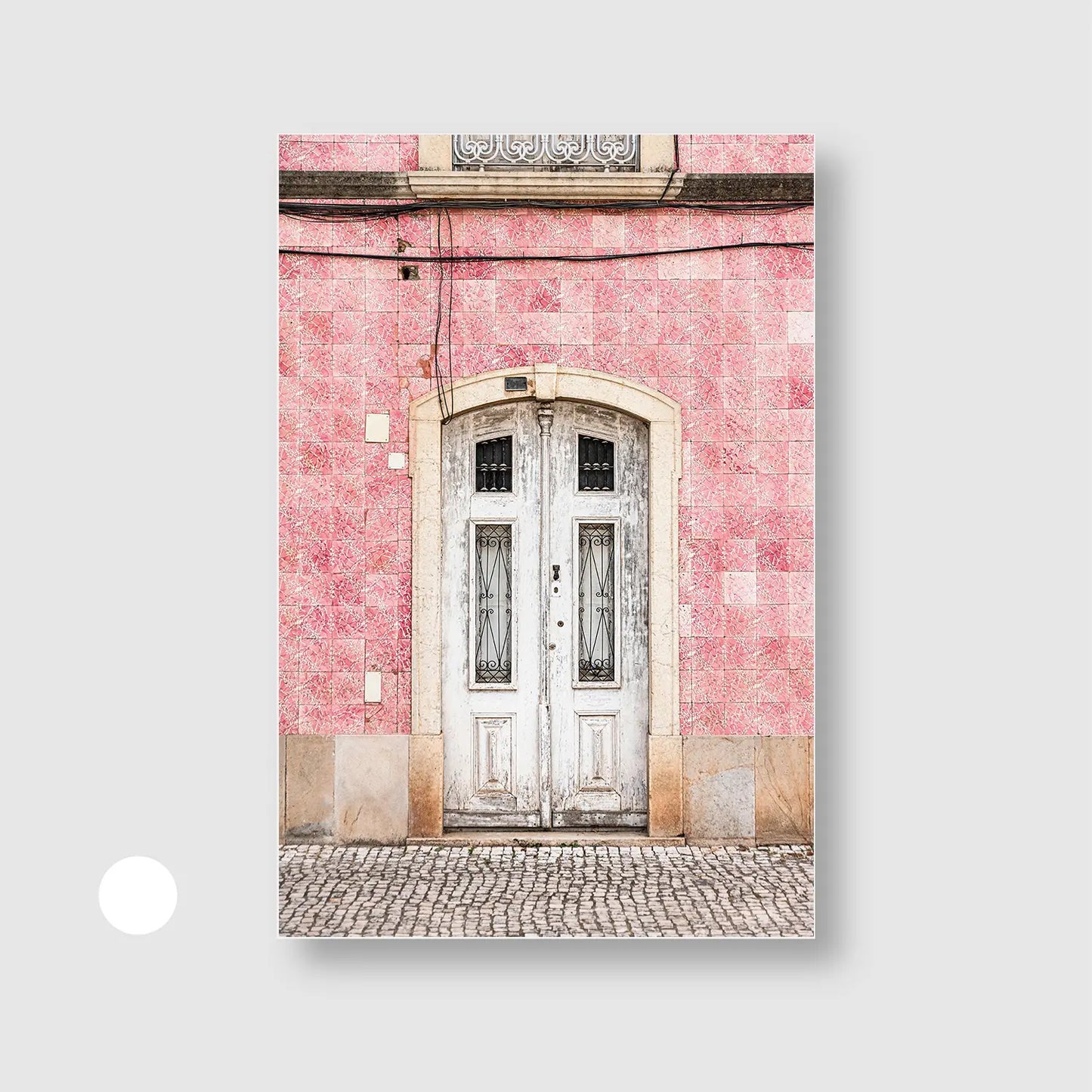 Rose Facade (Graphic Only) with White Frame - Minimal Urban Wall Art