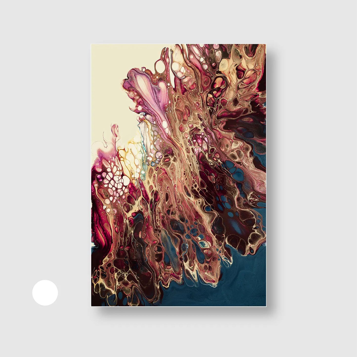 Liquid Symphony (Graphic Only) with White Frame - Dramatic Abstract Wall Art