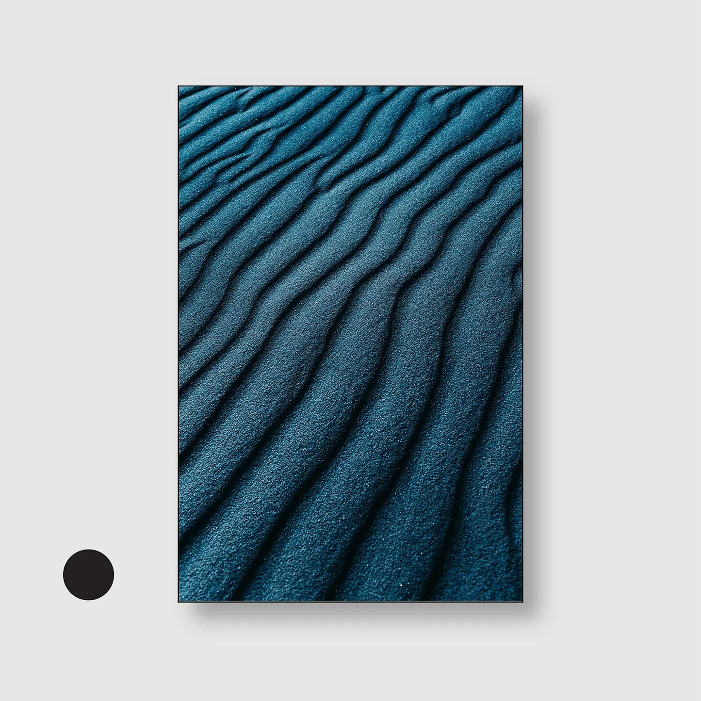 Blue Sand Ripples (Graphic Only) with Black Frame - Minimal Texture Wall Art