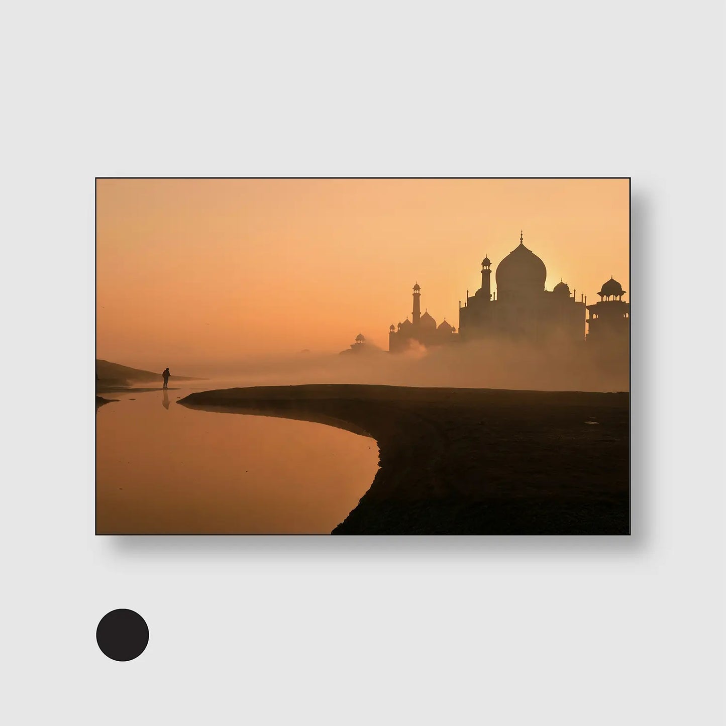 Golden Taj (Graphic Only) with Black Frame - Serene Urban Wall Art