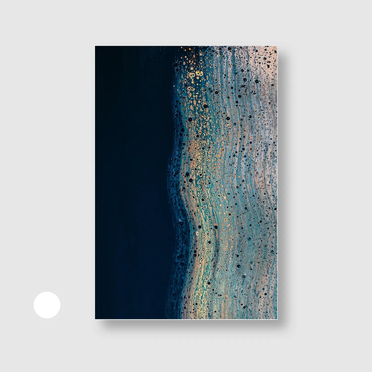 Midnight Tides (Graphic Only) with White Frame - Serene Abstract Wall Art