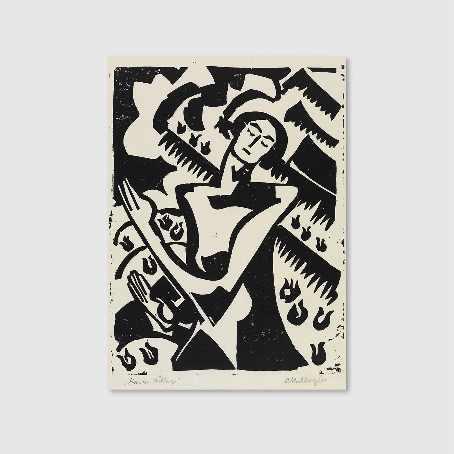 Woman in spring (Graphic Only) - Dramatic People Wall Art for Office