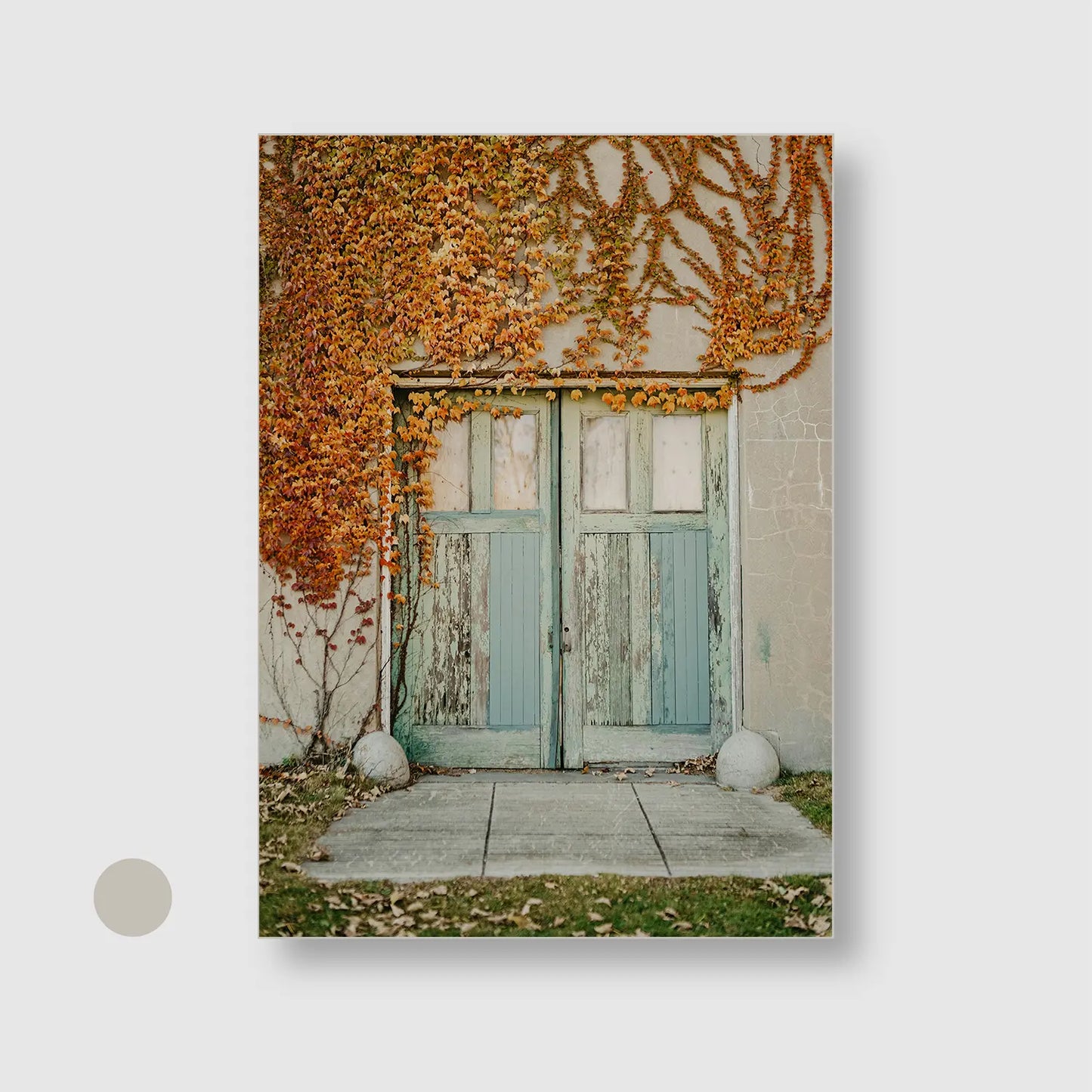 Autumn’s Threshold with Silver Frame - Minimal Urban Wall Art