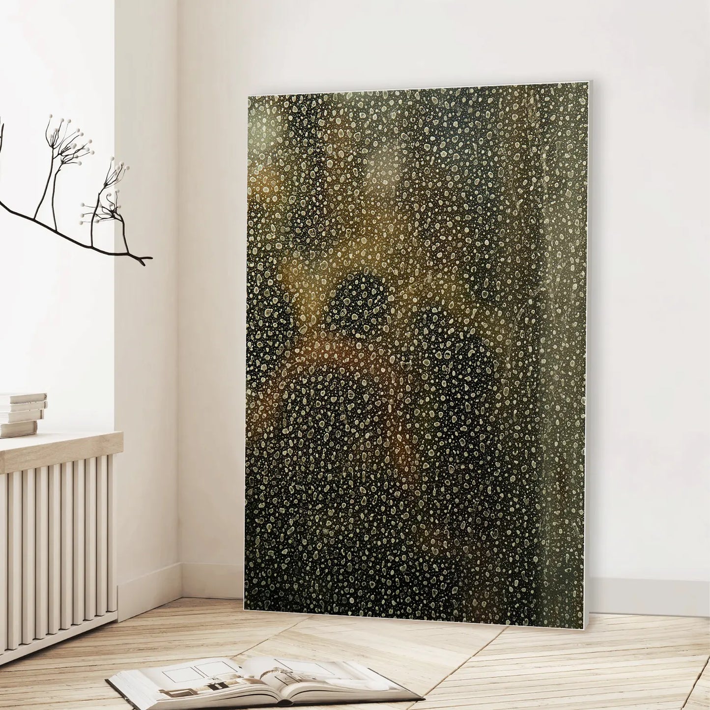 Droplets on Glass (Graphic Only) Lifestyle View - Minimal Texture Wall Art
