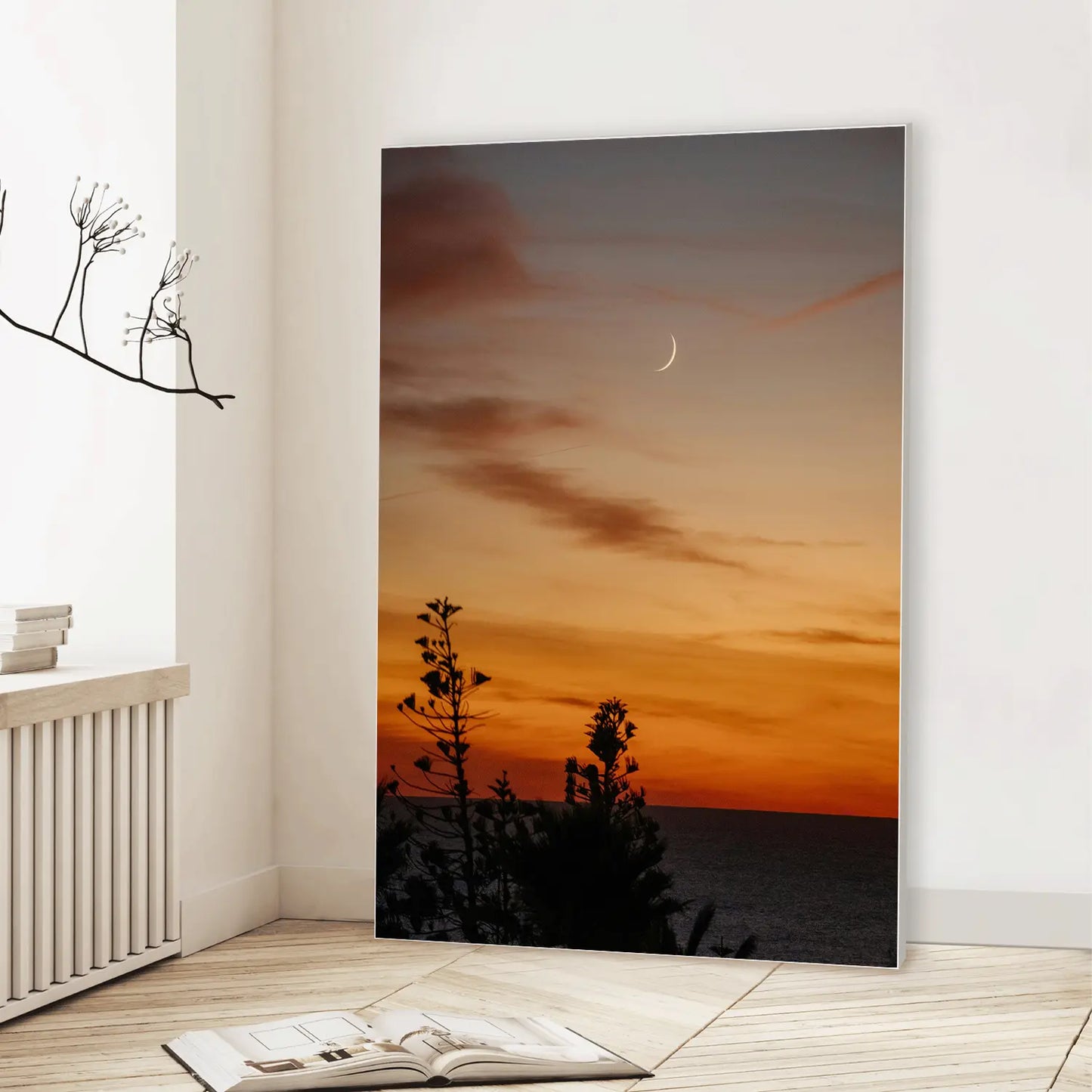 Twilight Crescent (Graphic Only) Lifestyle View - Cozy Nature Wall Art