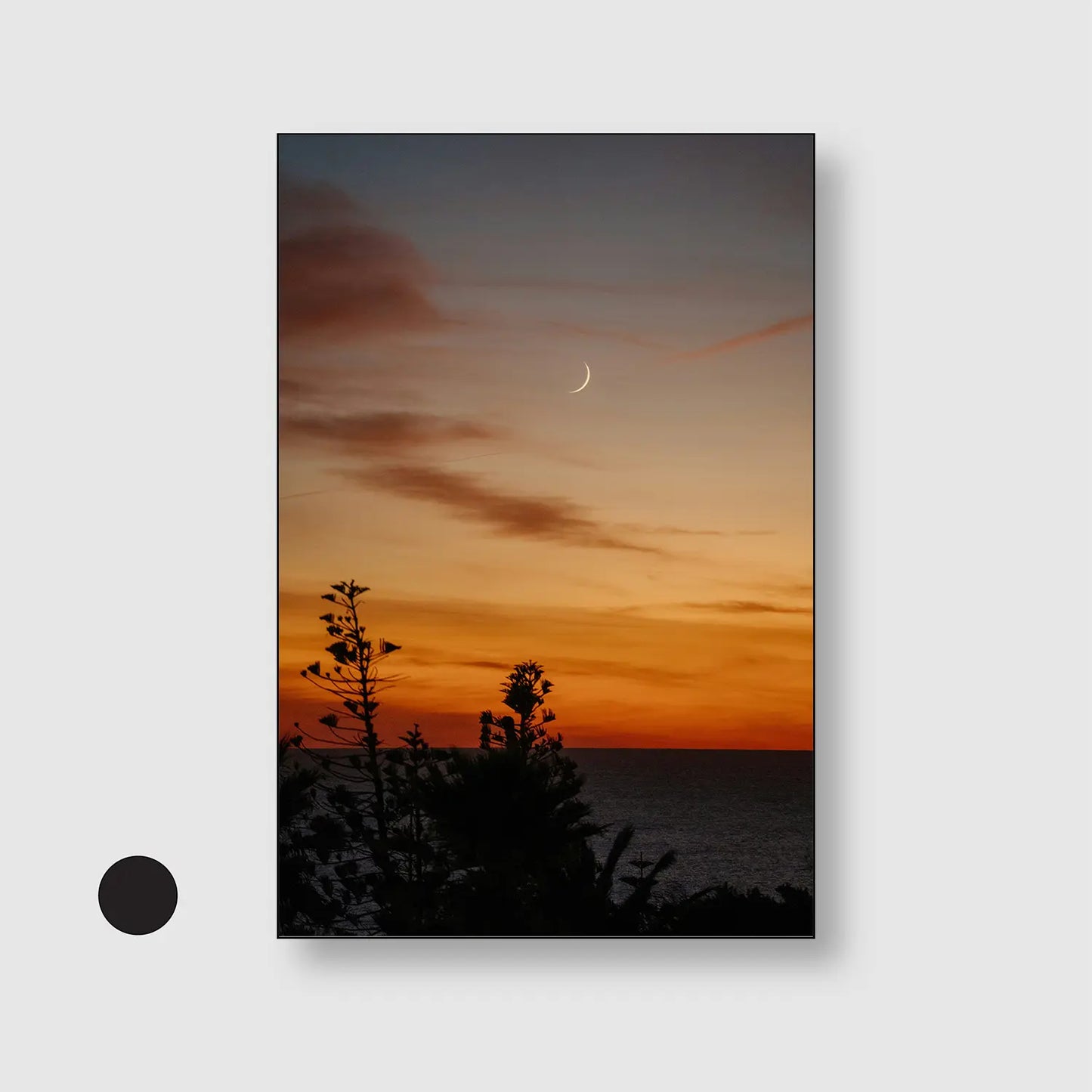 Twilight Crescent (Graphic Only) with Black Frame - Cozy Nature Wall Art