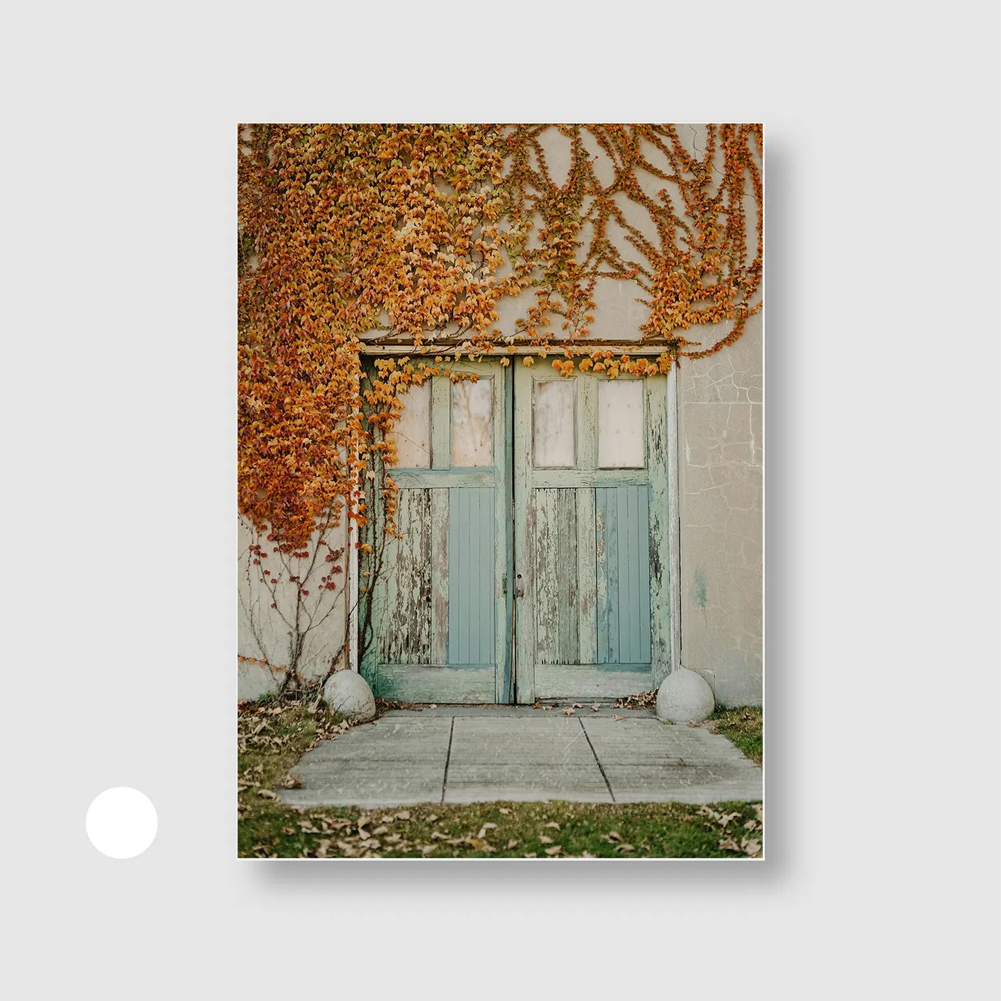 Autumn’s Threshold (Graphic Only) with White Frame - Minimal Urban Wall Art