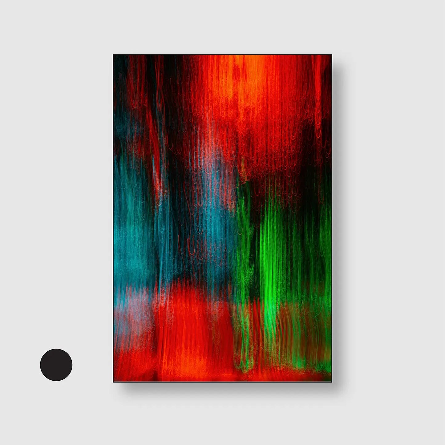 Neon Cascade (Graphic Only) with Black Frame - Playful Abstract Wall Art