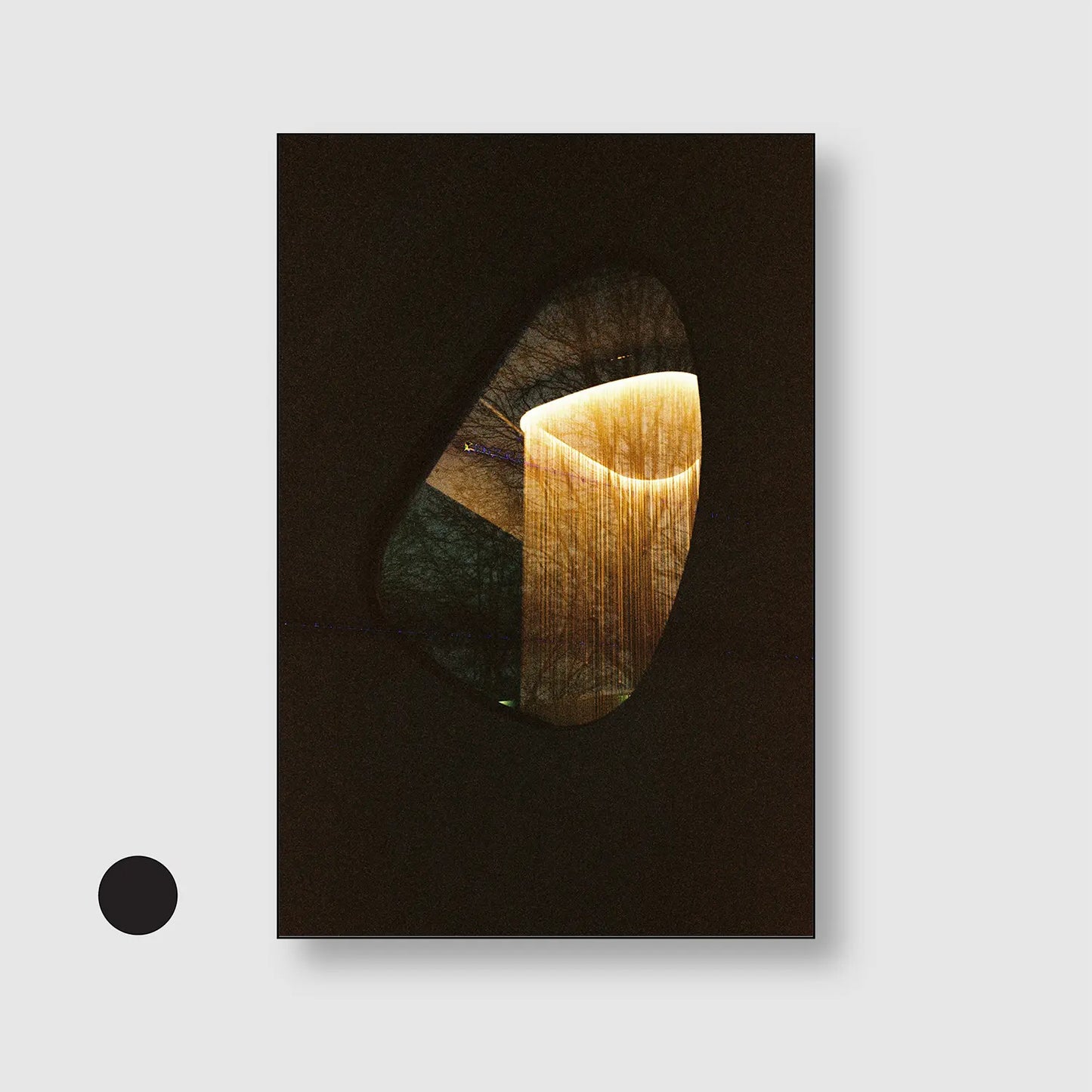 Golden Portal (Graphic Only) with Black Frame - Minimal Abstract Wall Art