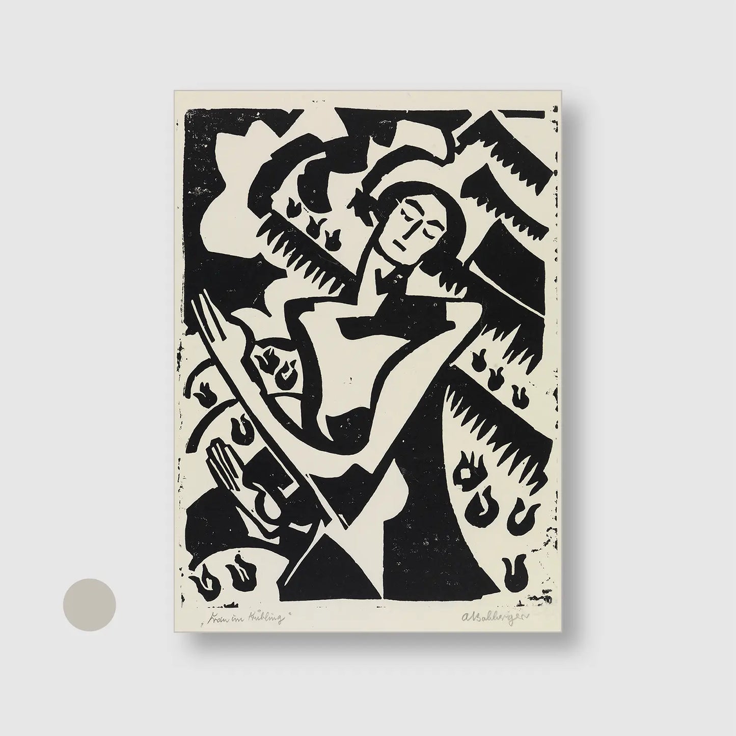 Woman in spring with Silver Frame - Dramatic People Wall Art