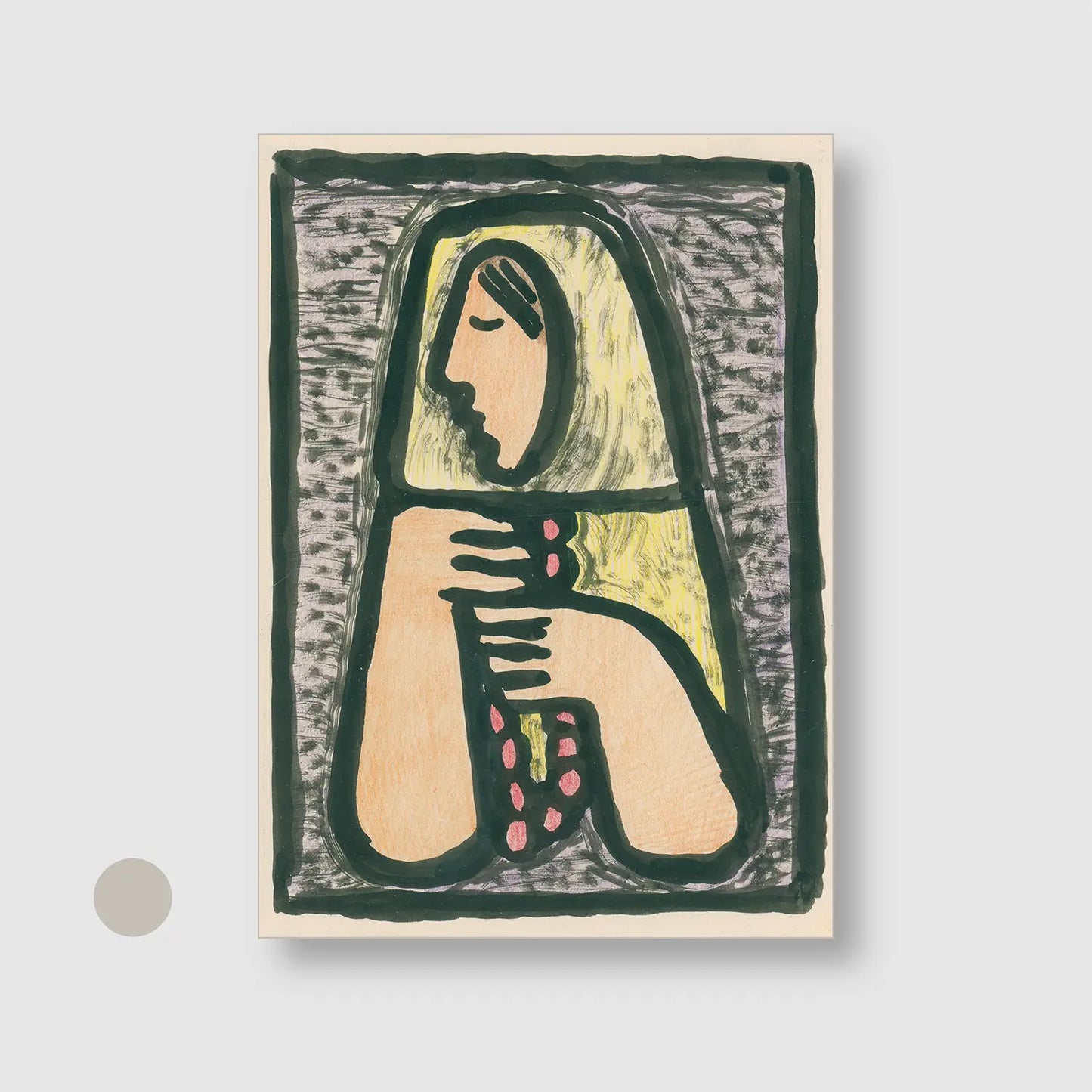Woman with a Rosary (1933) with Silver Frame - Serene Religious Wall Art