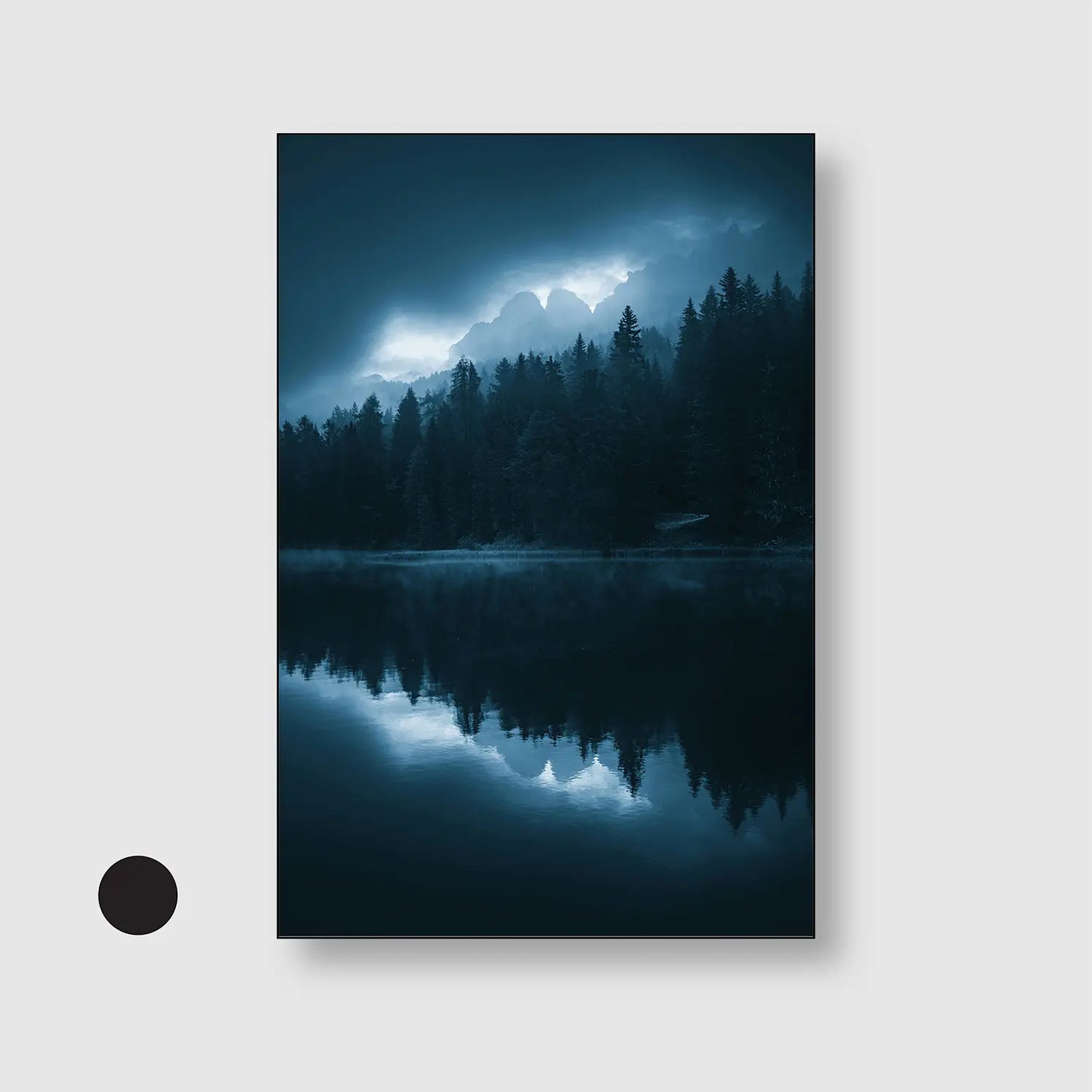 Midnight Mirror (Graphic Only) with Black Frame - Dramatic Nature Wall Art