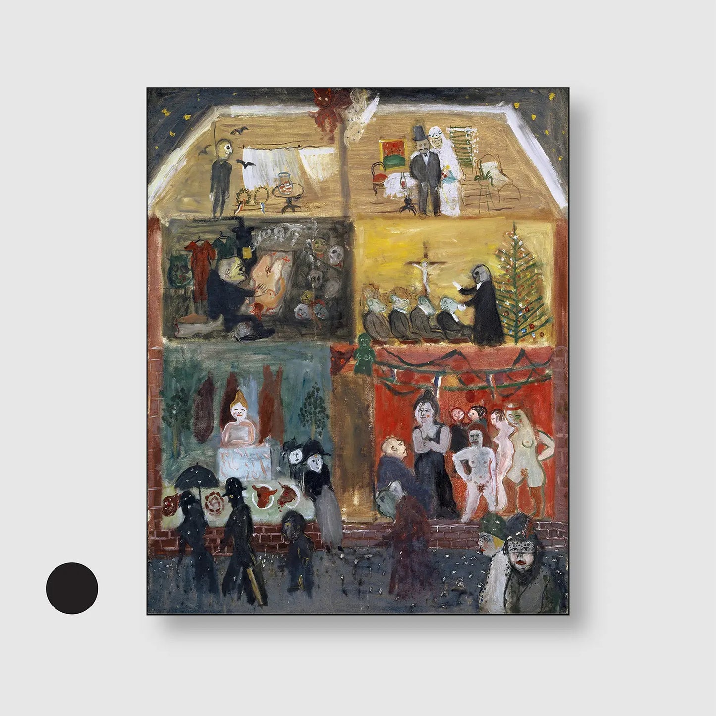 Cross Section of a House (1931) (Graphic Only) with Black Frame - Intimate Abstract Wall Art
