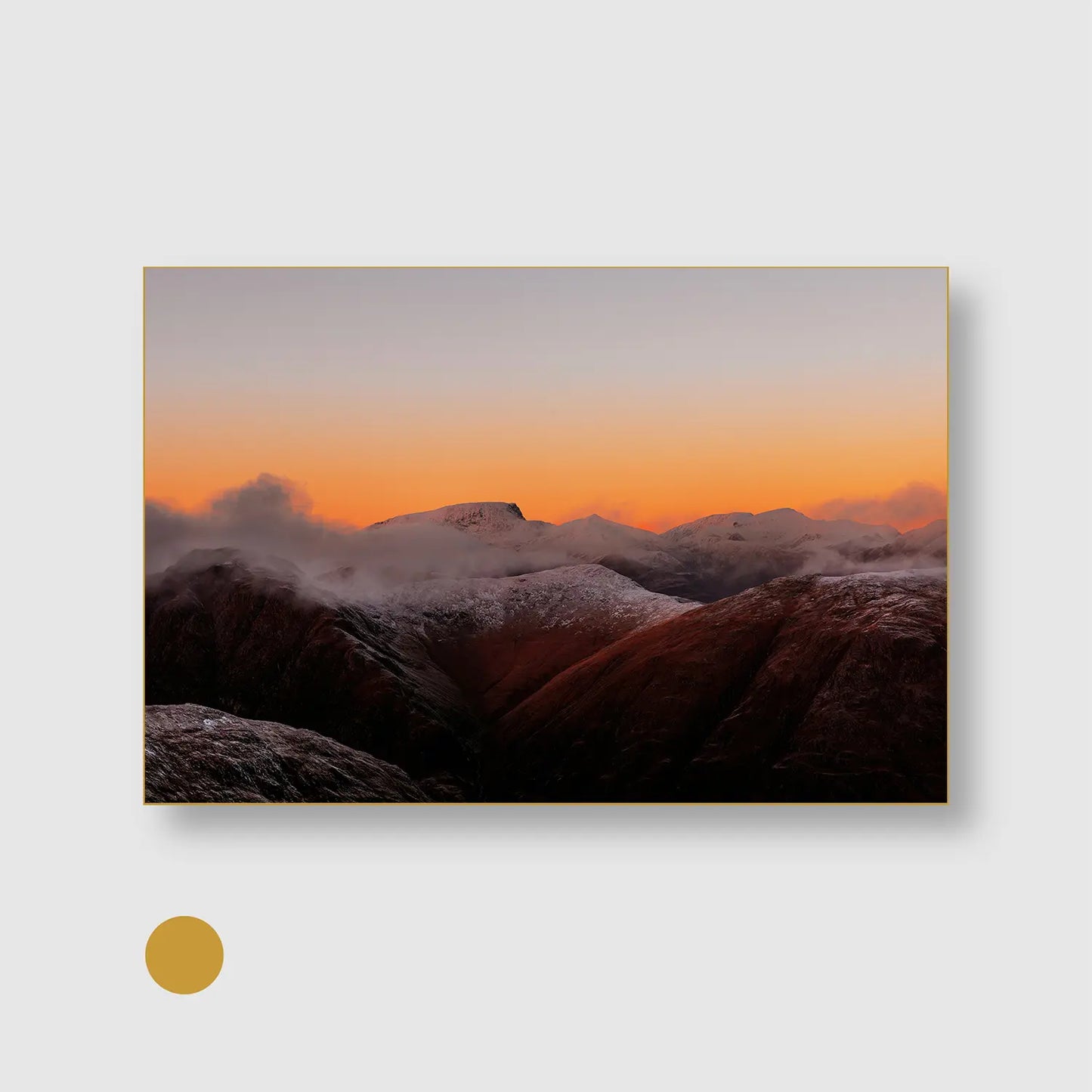 Alpenglow Ridge (Graphic Only) with Gold Frame - Cozy Nature Wall Art