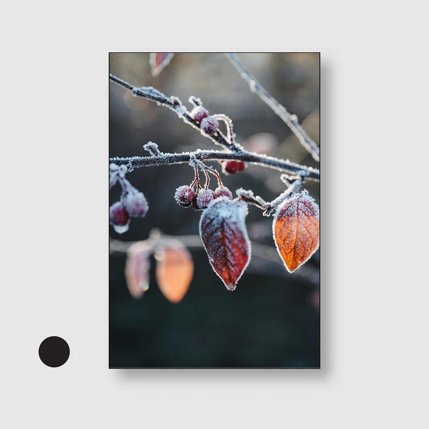 Frozen Garnet (Graphic Only) with Black Frame - Serene Nature Wall Art