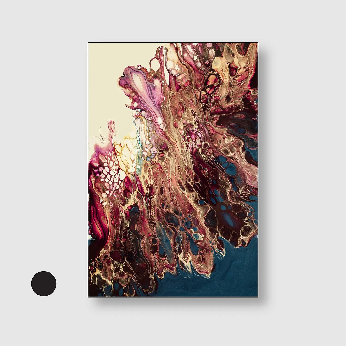 Liquid Symphony (Graphic Only) with Black Frame - Dramatic Abstract Wall Art
