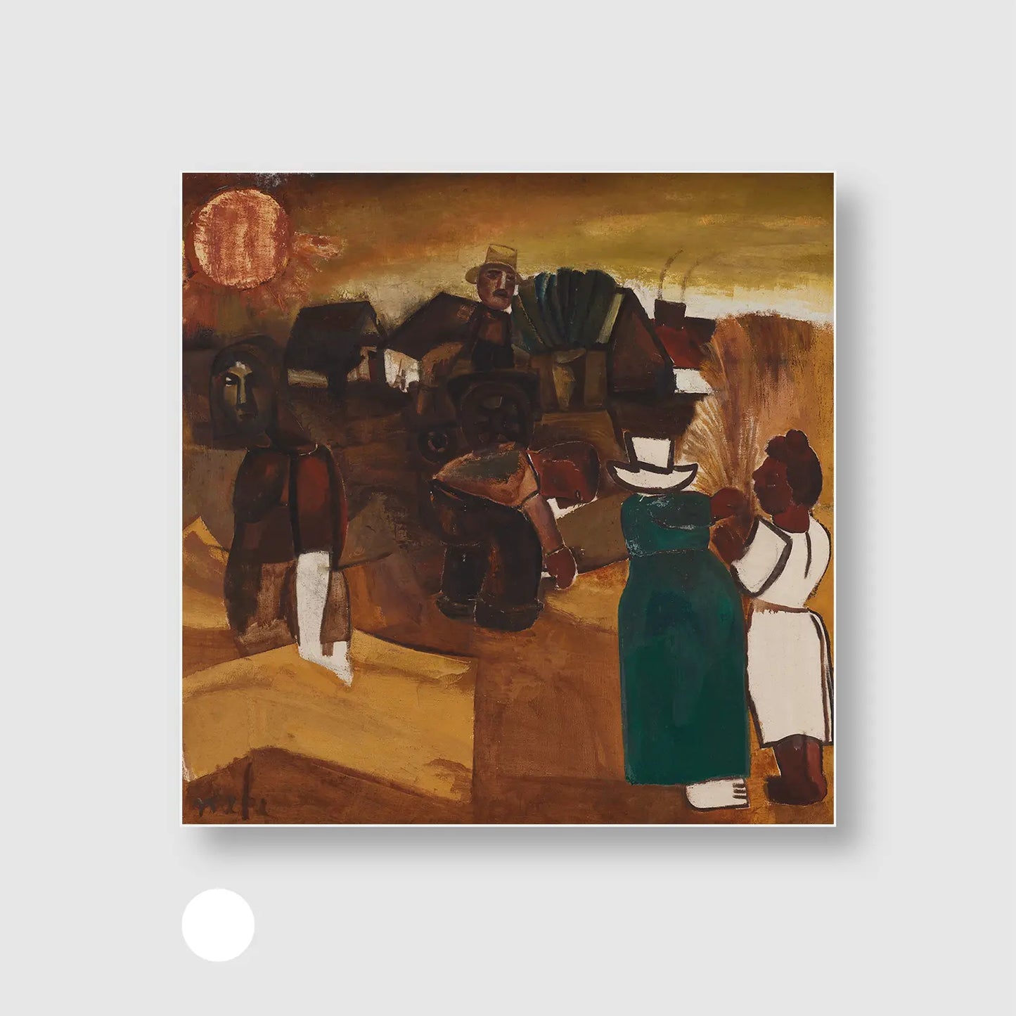 The Harvest (1928) (Graphic Only) with White Frame - Dramatic People Wall Art