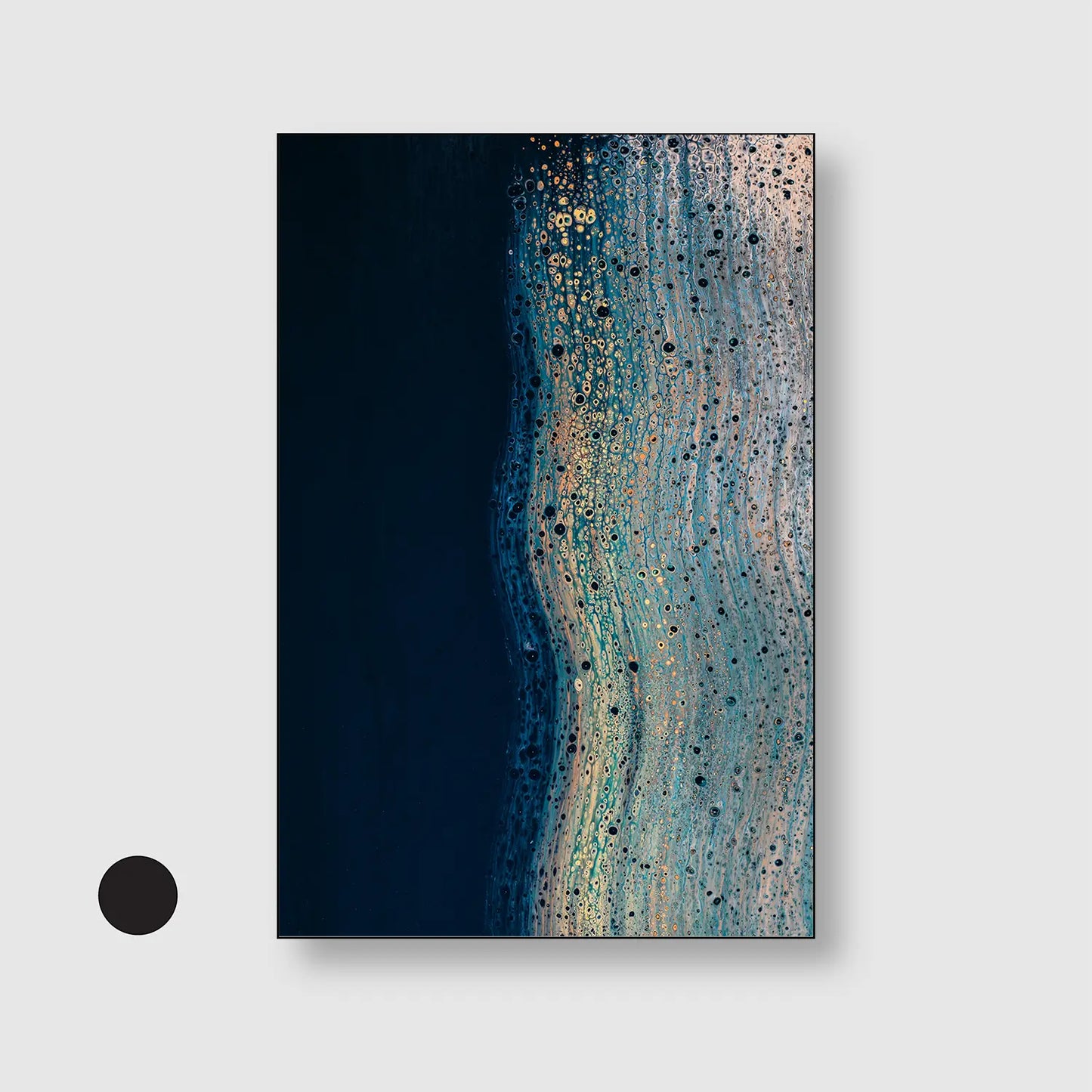 Midnight Tides (Graphic Only) with Black Frame - Serene Abstract Wall Art