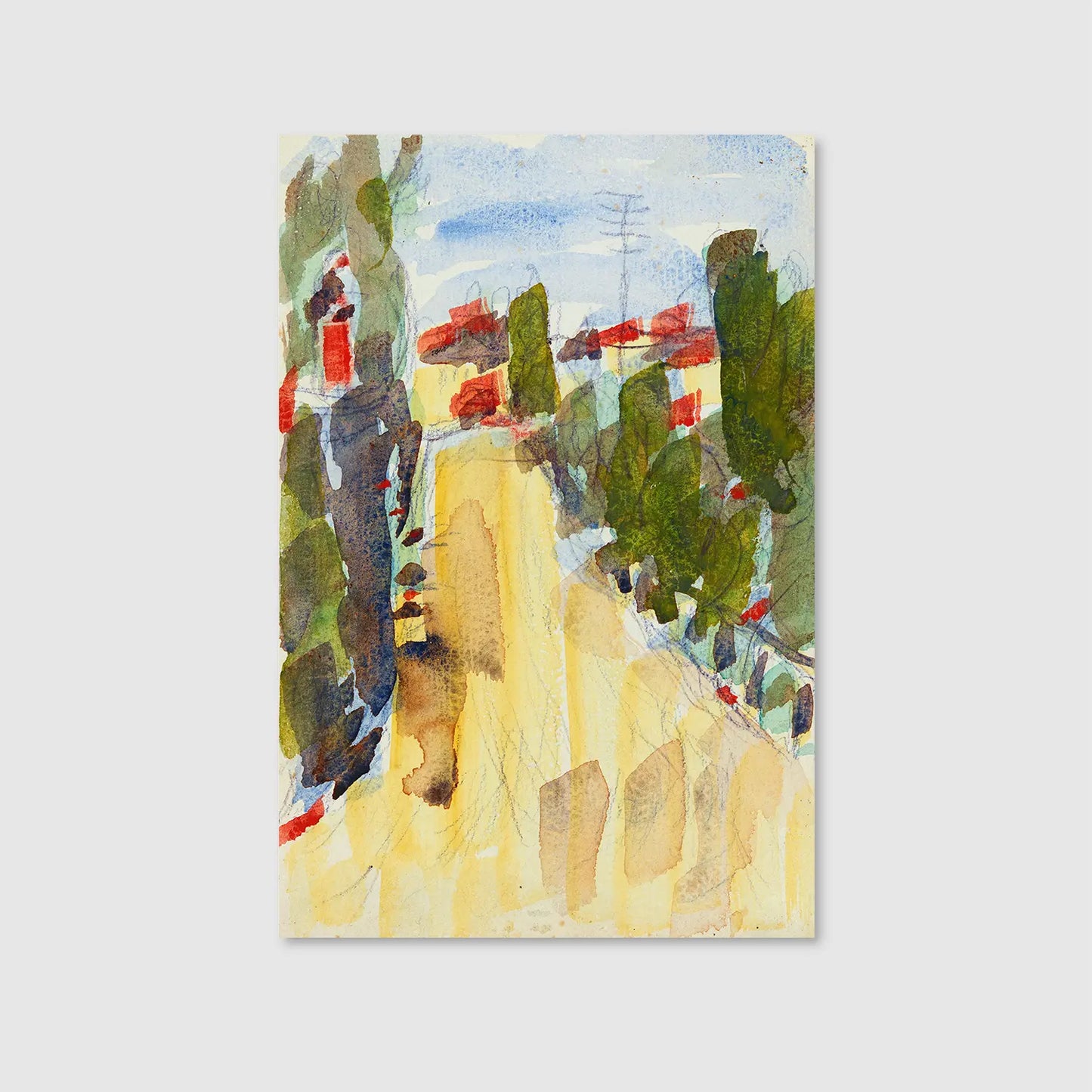 Street in Ticino (Lakeside Street) (1930) (Graphic Only) - Serene Abstract Wall Art for Living room