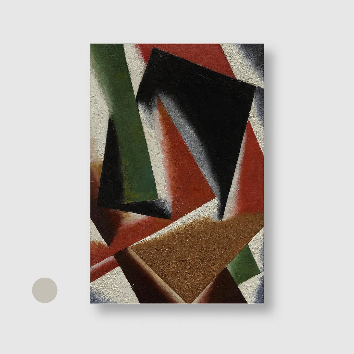 Painterly Architectonics (1918) (Graphic Only) with Silver Frame - Dramatic Abstract Wall Art