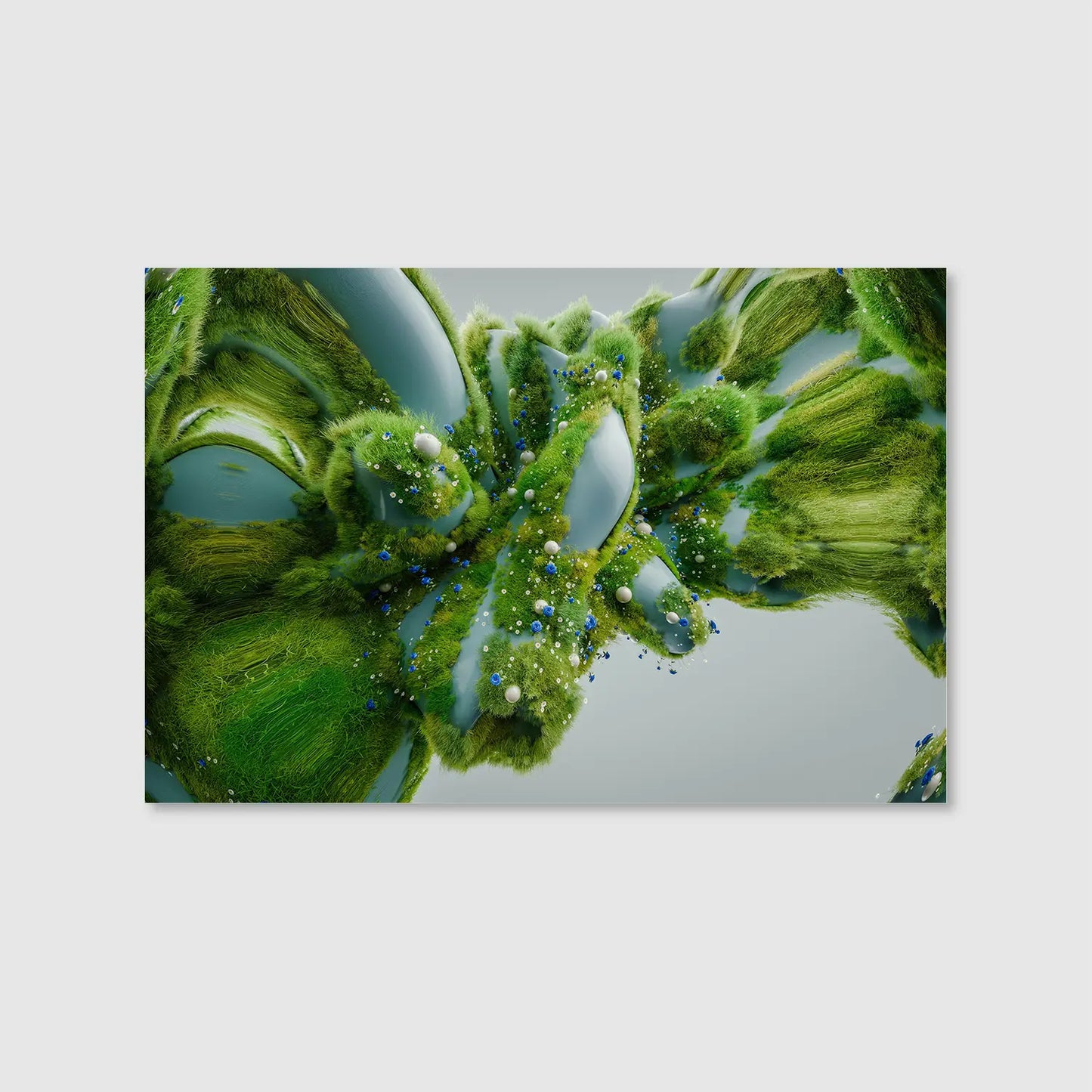 Botanical Fusion (Graphic Only) - Futuristic Abstract Wall Art for Living room