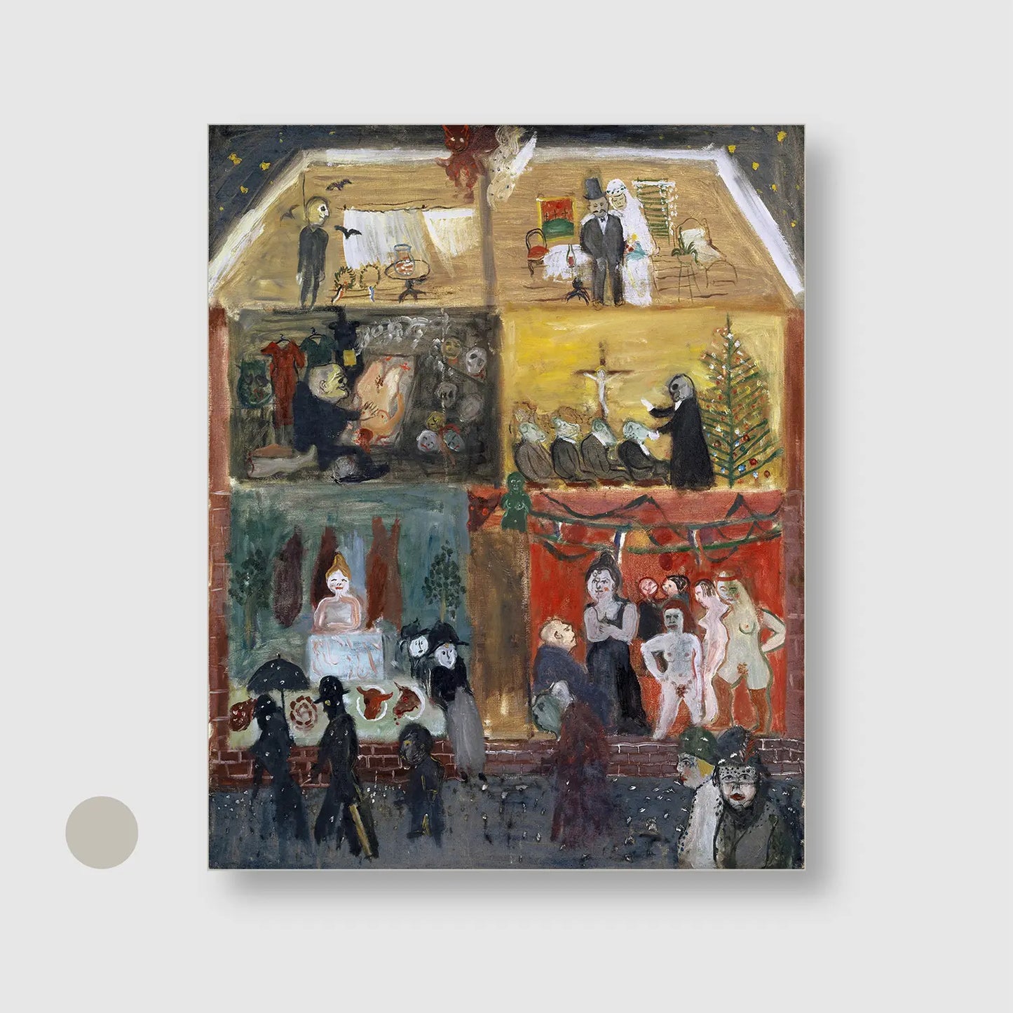 Cross Section of a House (1931) (Graphic Only) with Silver Frame - Intimate Abstract Wall Art