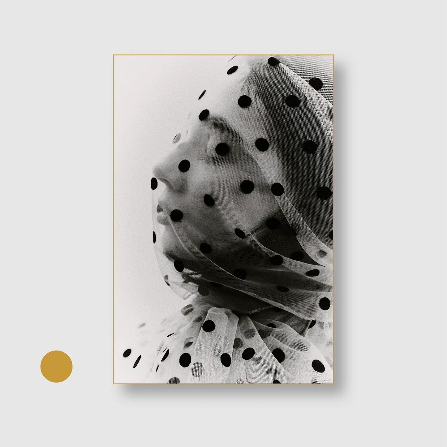 Veiled in Dots (Graphic Only) with Gold Frame - Intimate People Wall Art